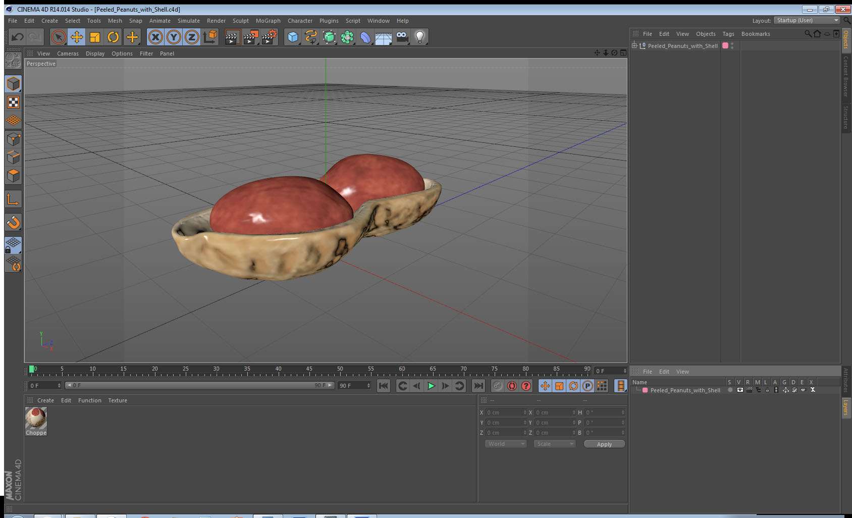 3D model Peeled Peanuts with Shell