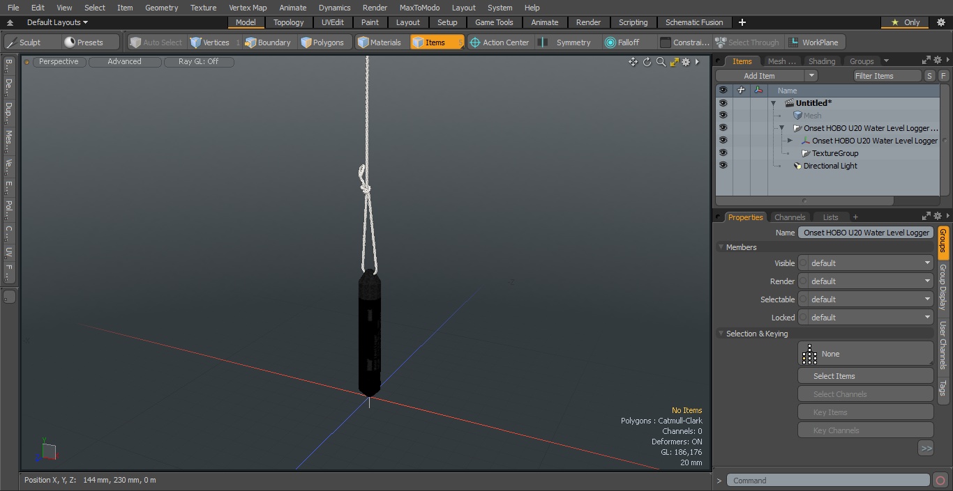 3D Onset HOBO U20 Water Level Logger model