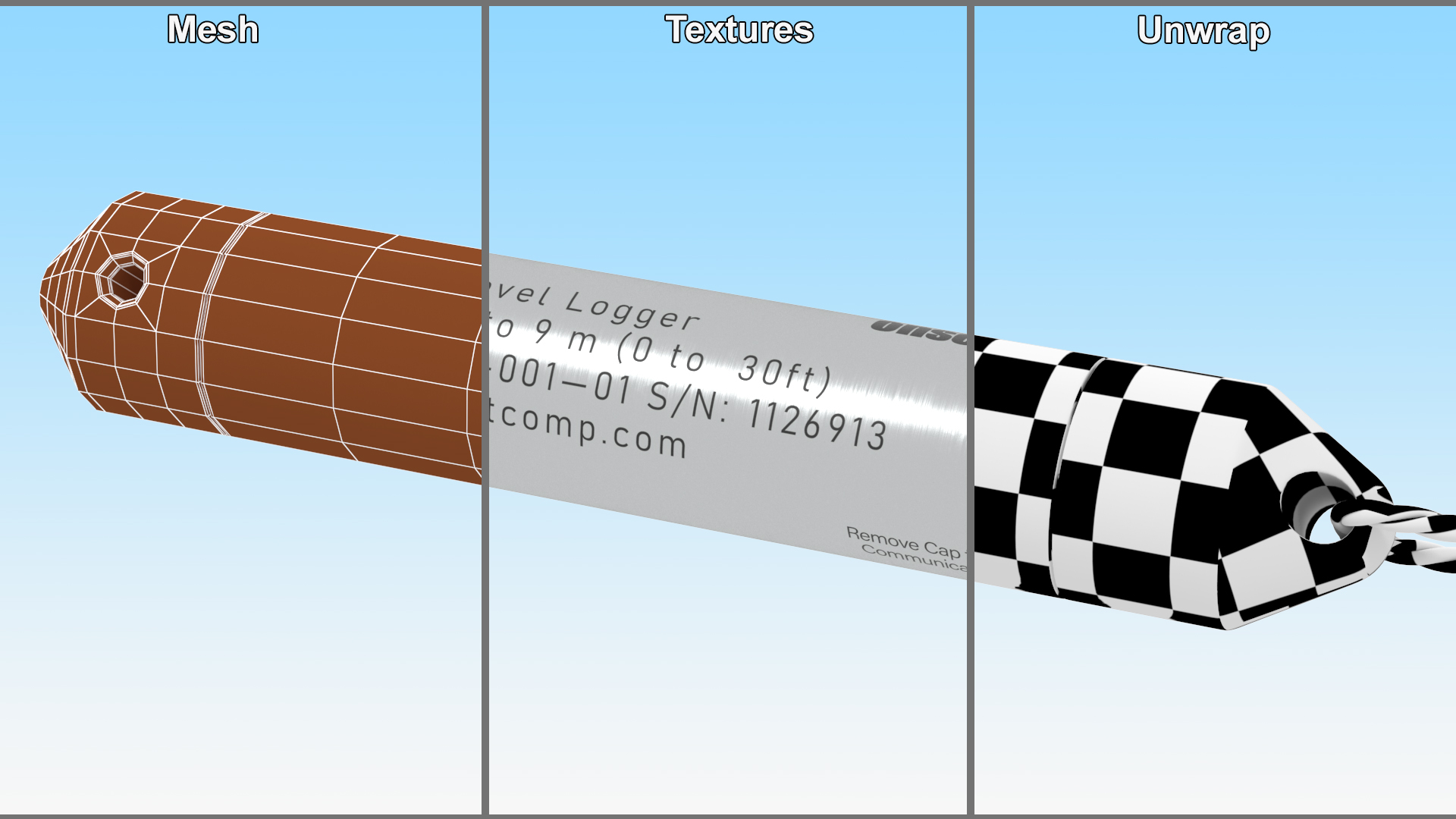 3D Onset HOBO U20 Water Level Logger model