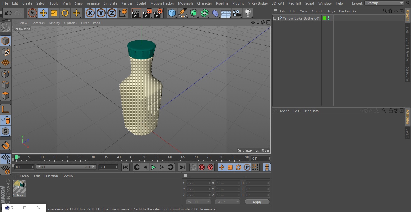 3D Yellow Coke Bottle model