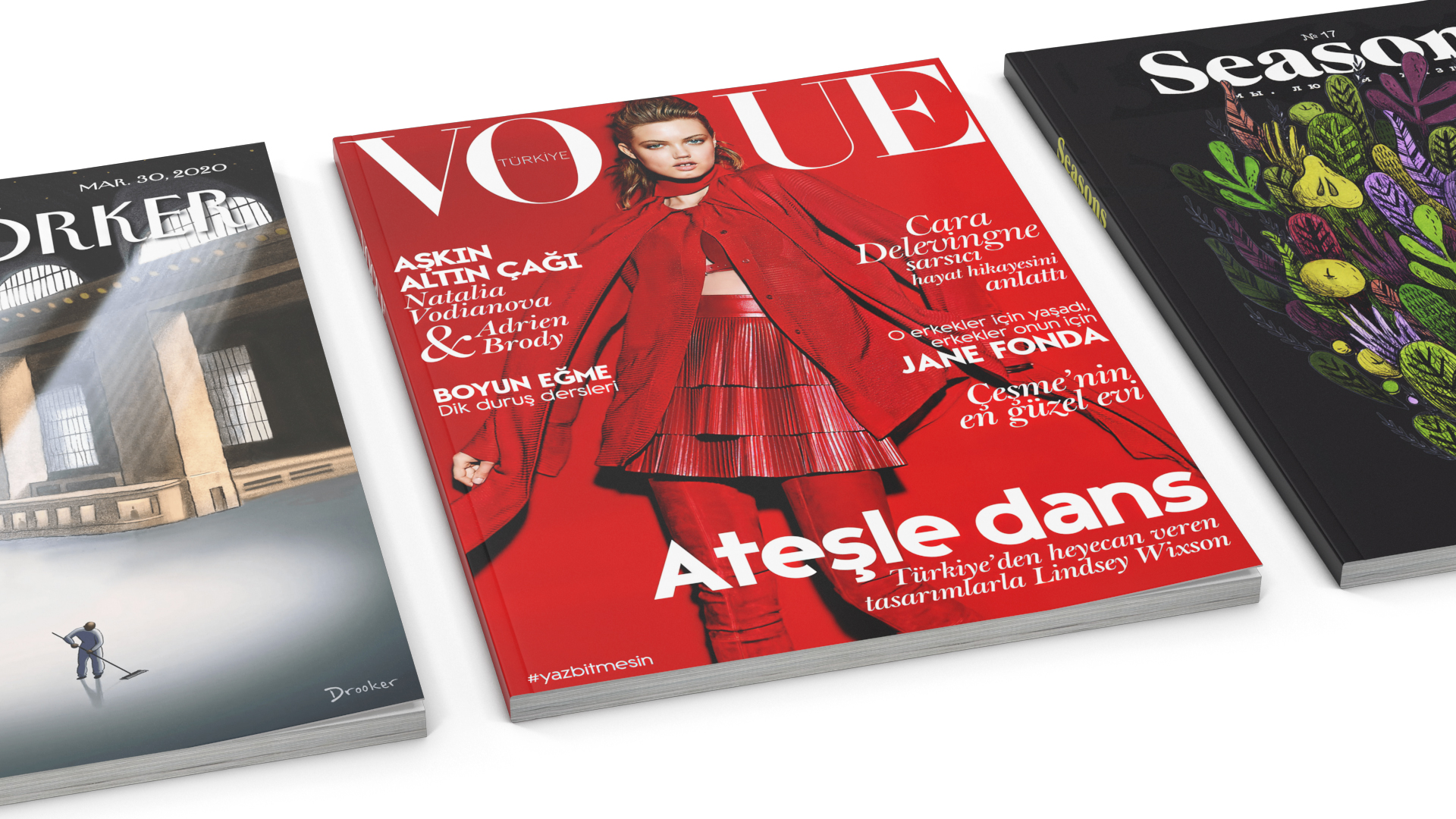 3D New Yorker Vogue and Seasons Magazines model