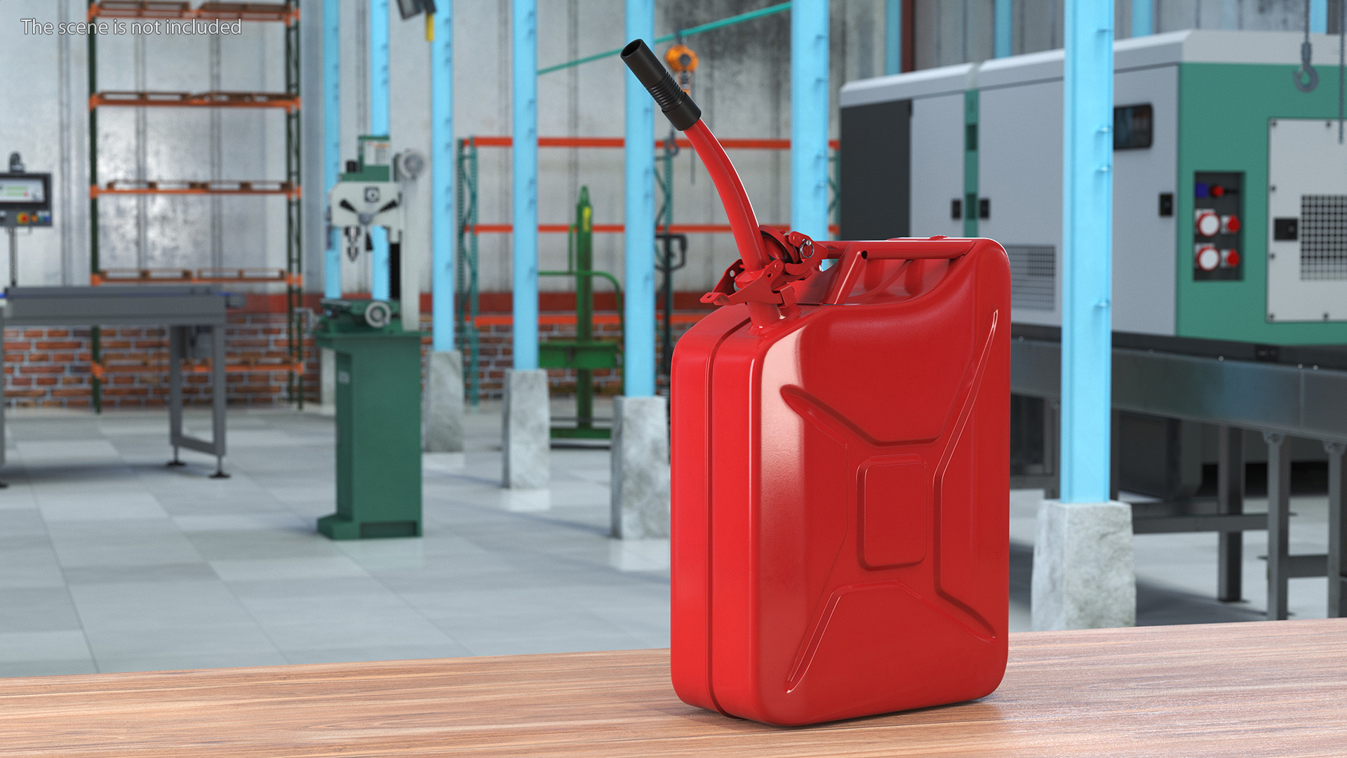 Fuel Can with Flexible Spout Red 3D