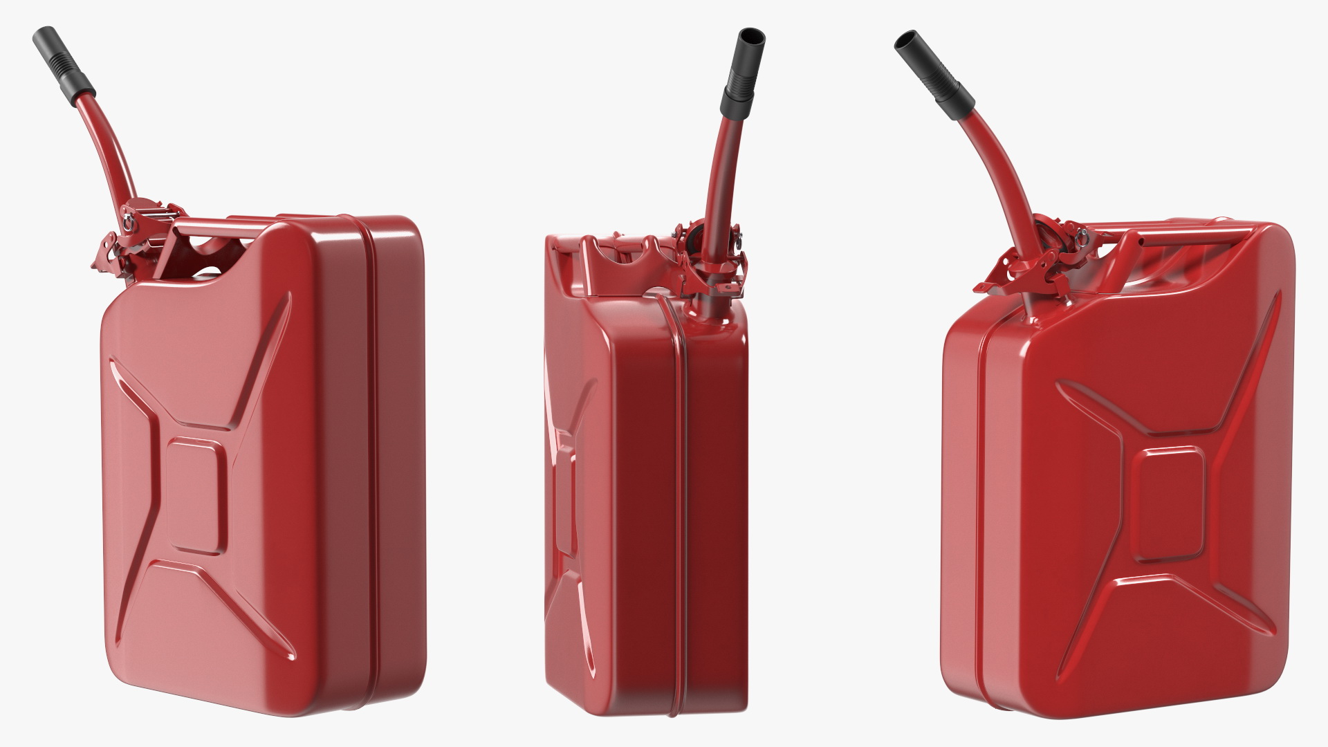 Fuel Can with Flexible Spout Red 3D