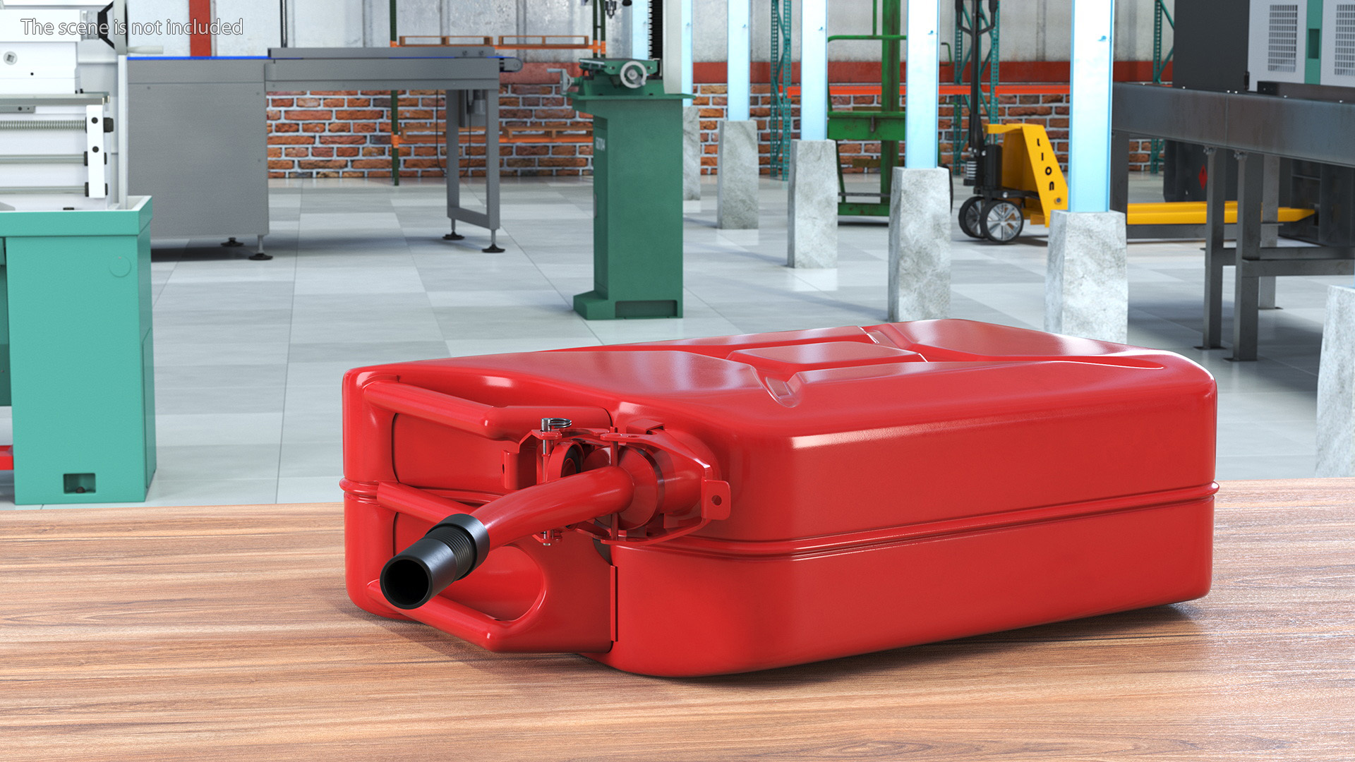 Fuel Can with Flexible Spout Red 3D
