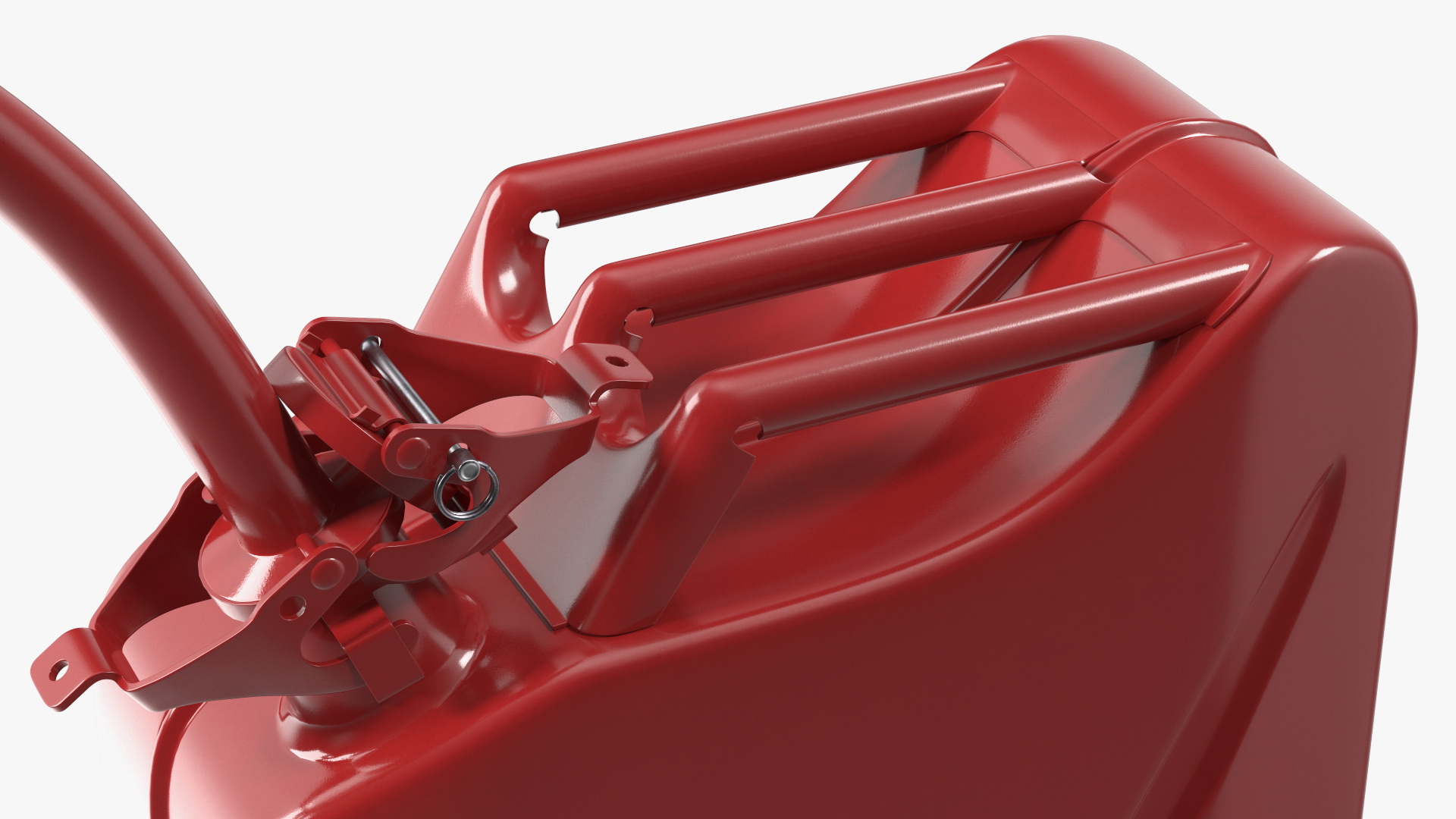 Fuel Can with Flexible Spout Red 3D