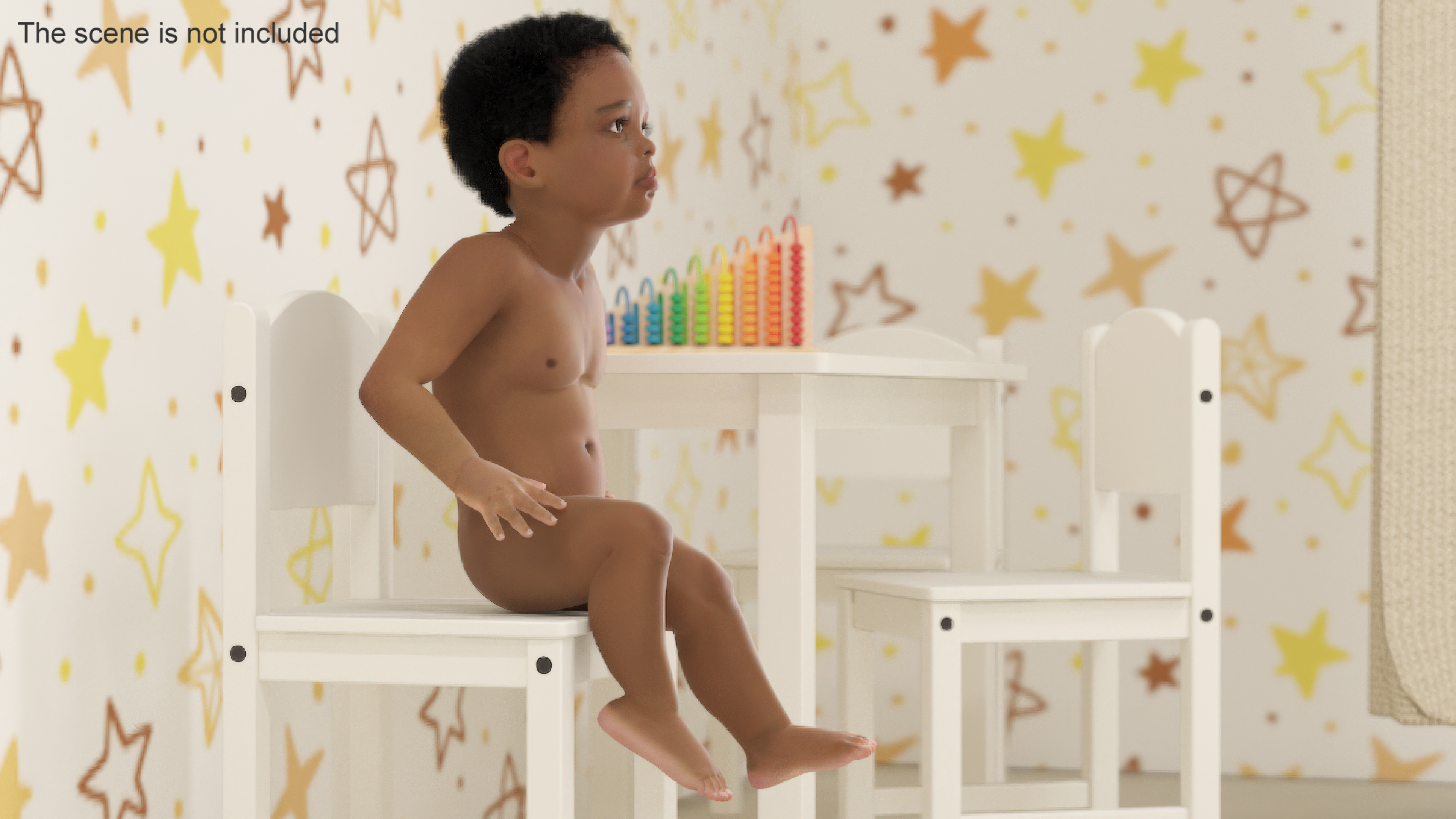 3D model Toddler Black Boy Light Skin Rigged