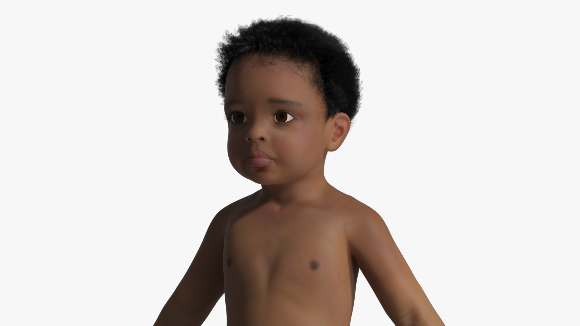 3D model Toddler Black Boy Light Skin Rigged