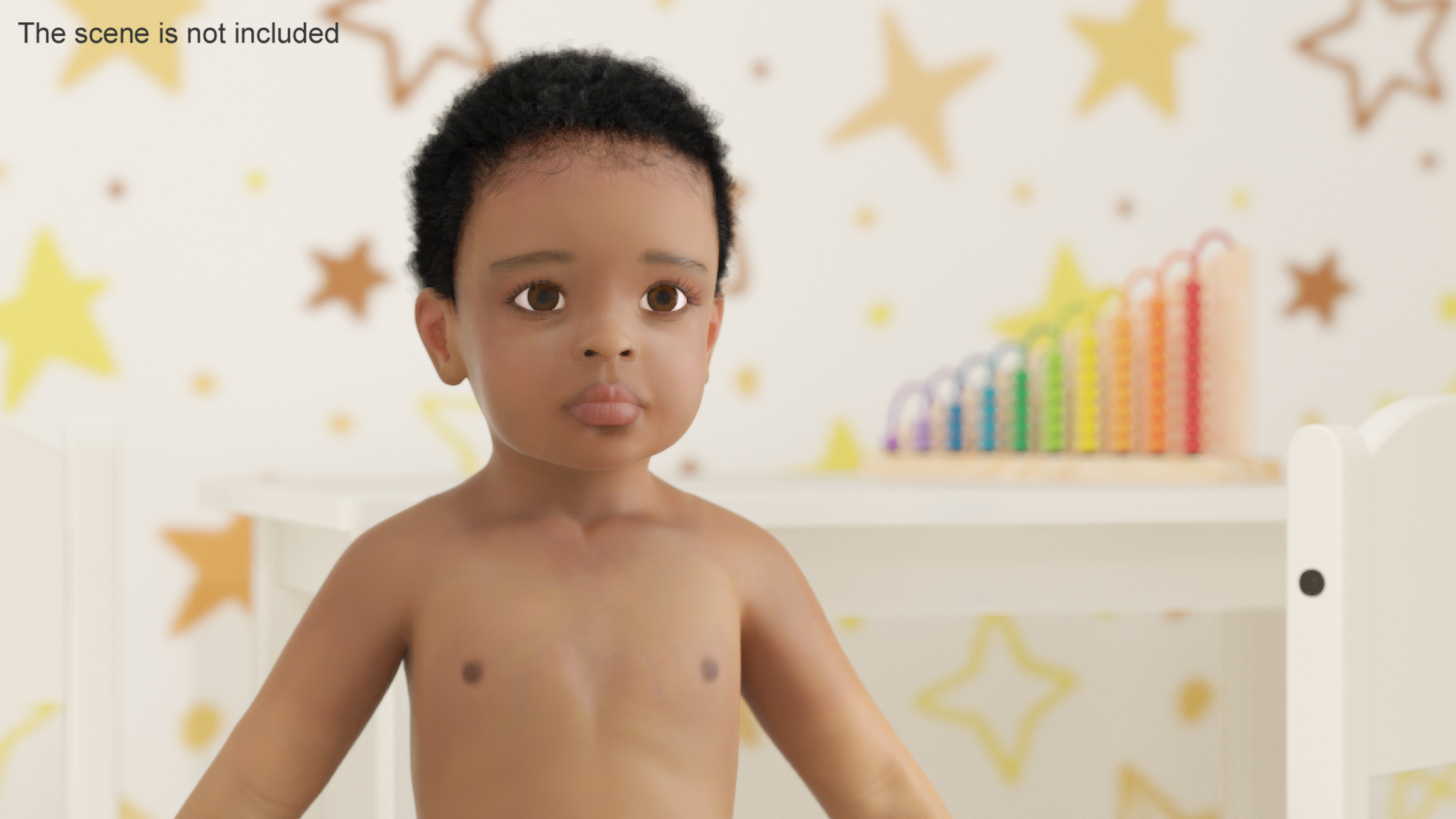 3D model Toddler Black Boy Light Skin Rigged