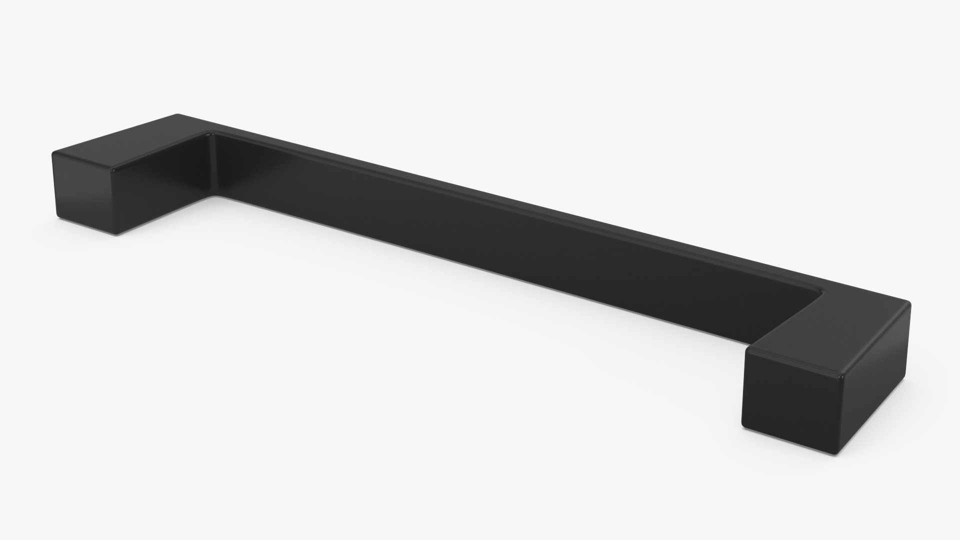 3D Kitchen Cabinet Handle Flat Fronted Black