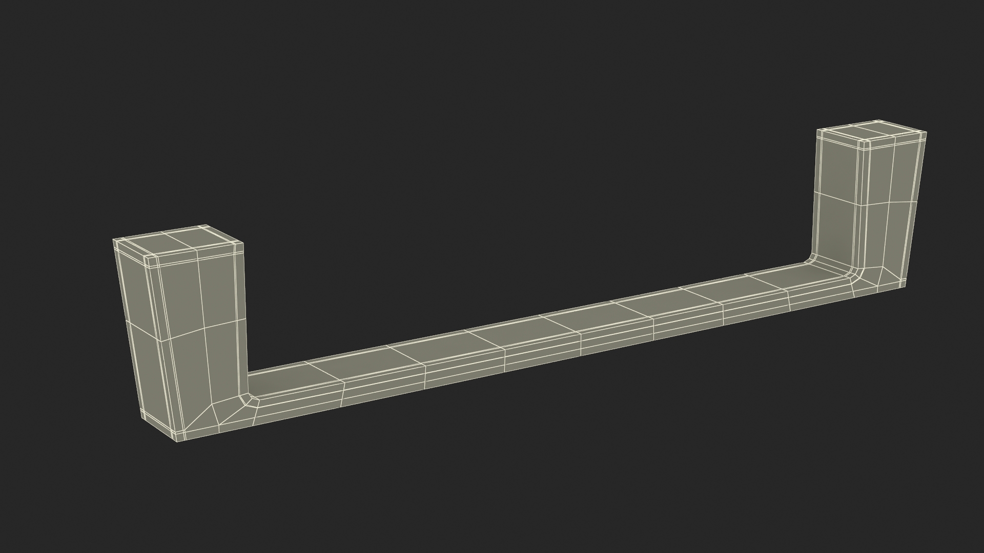 3D Kitchen Cabinet Handle Flat Fronted Black