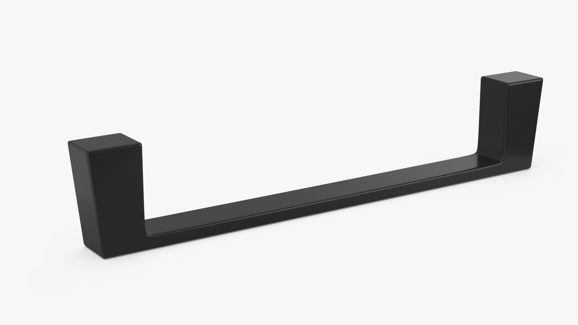 3D Kitchen Cabinet Handle Flat Fronted Black