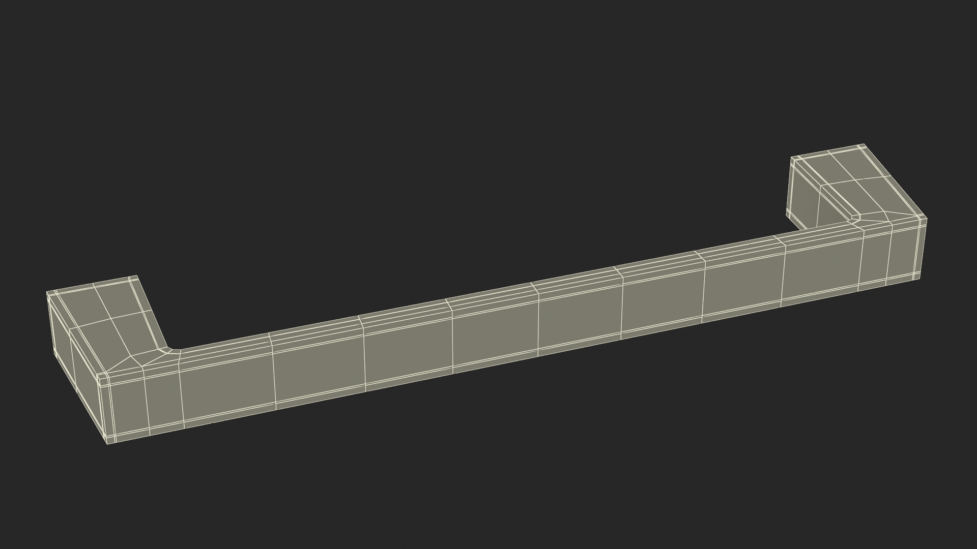 3D Kitchen Cabinet Handle Flat Fronted Black