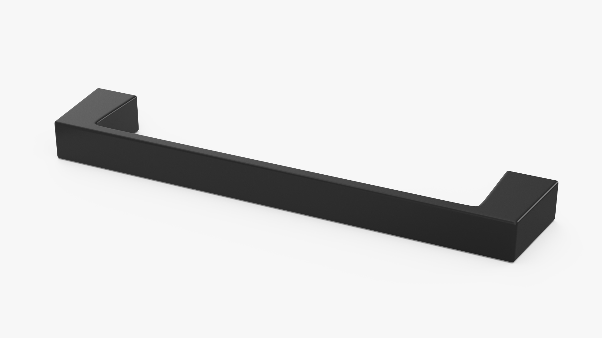 3D Kitchen Cabinet Handle Flat Fronted Black