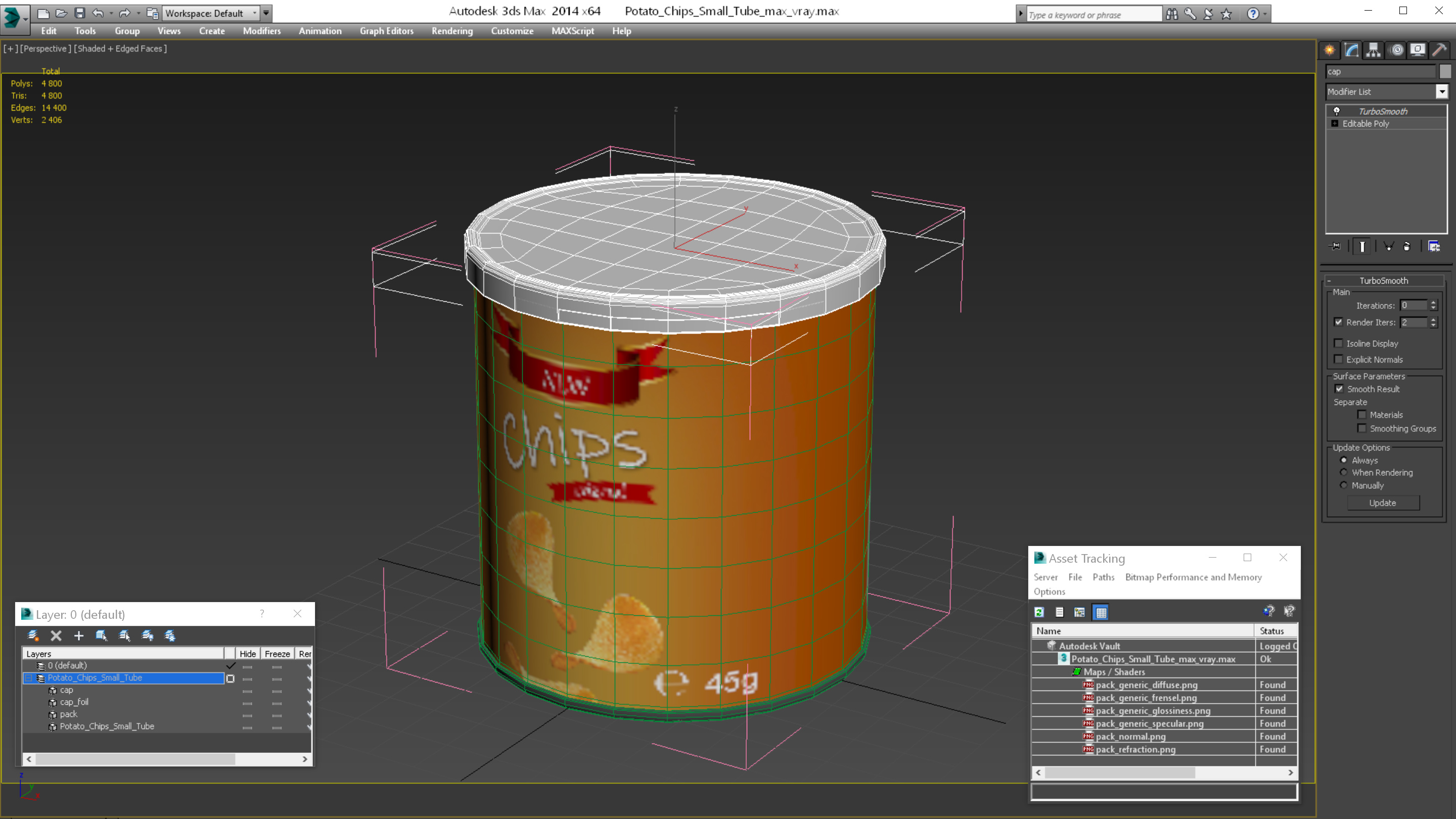 3D Potato Chips Small Tube model