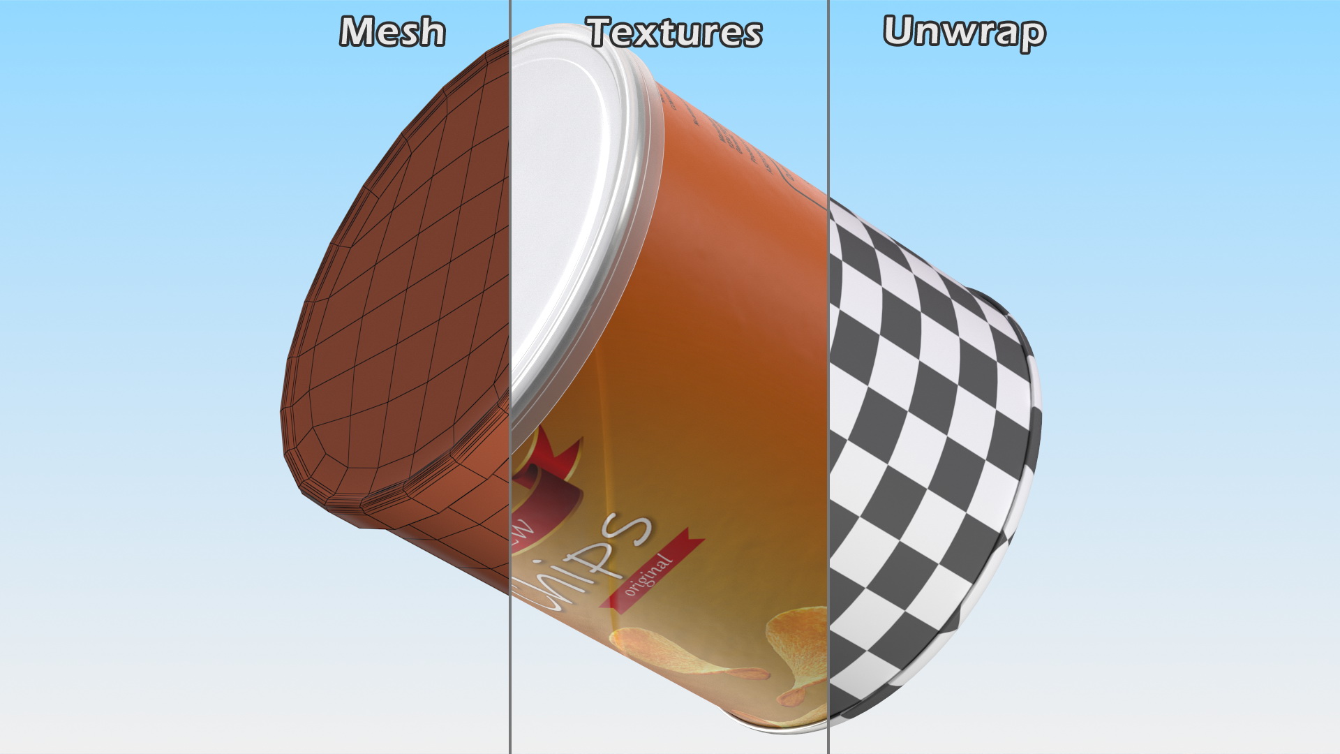 3D Potato Chips Small Tube model