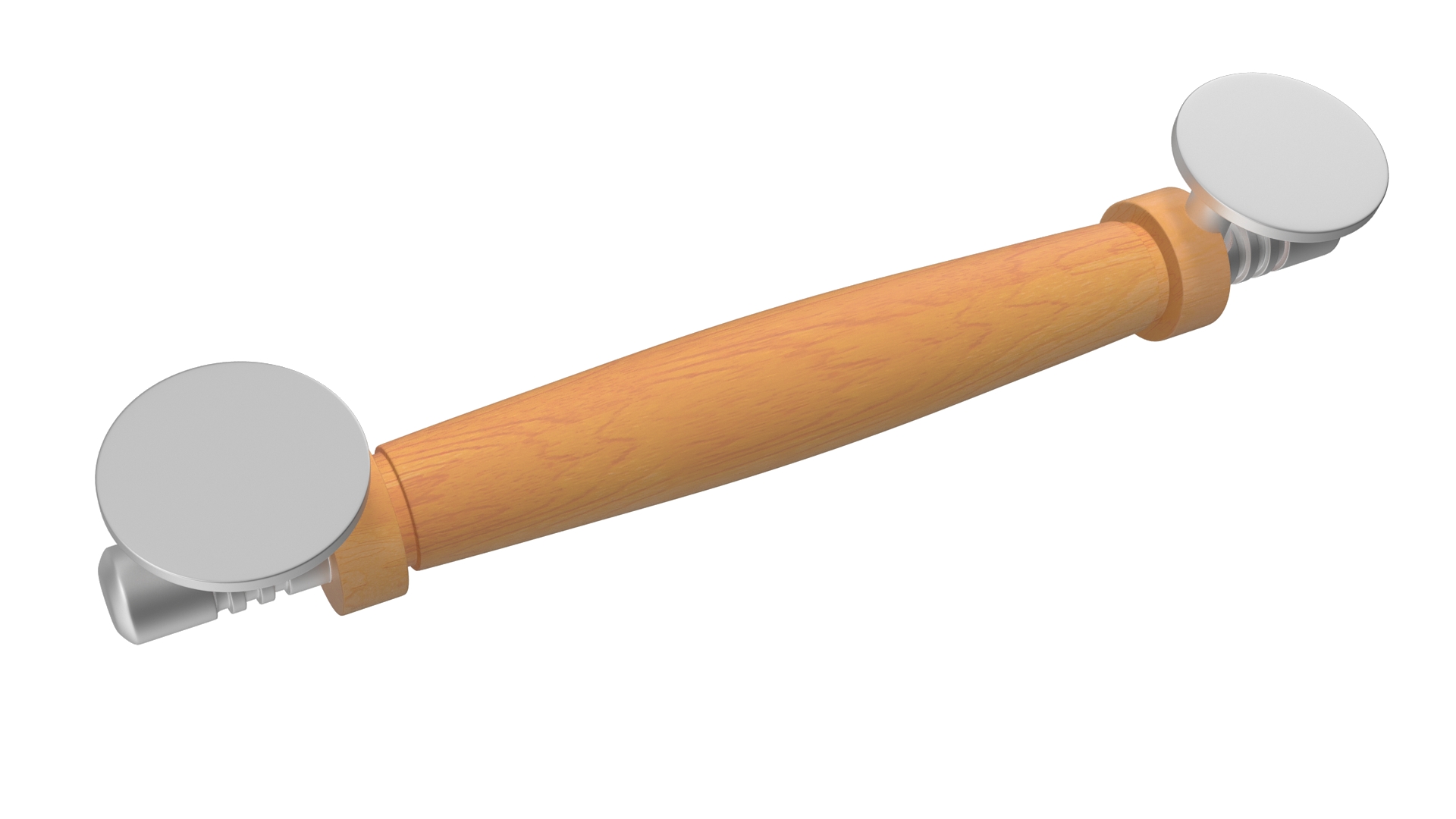3D Door Metal Handle with Wooden Oval Insert