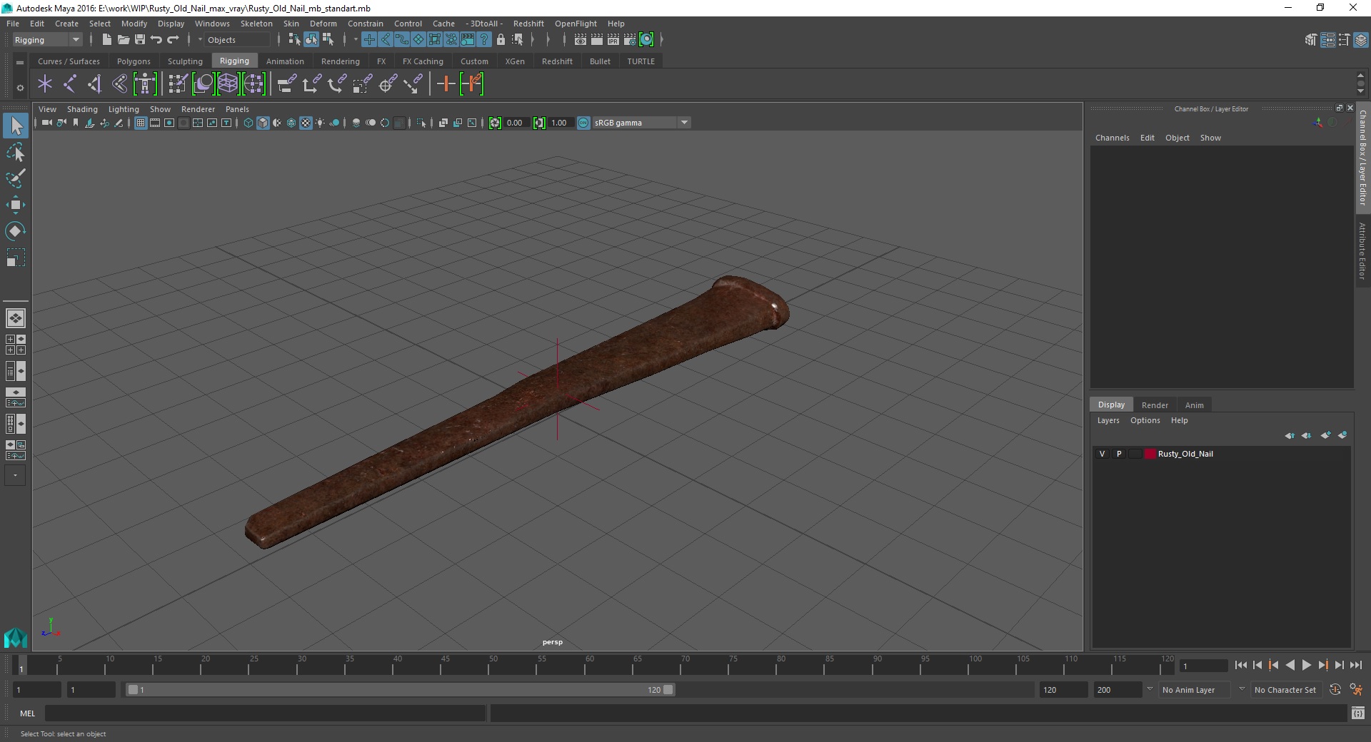 Rusty Old Nail 3D model
