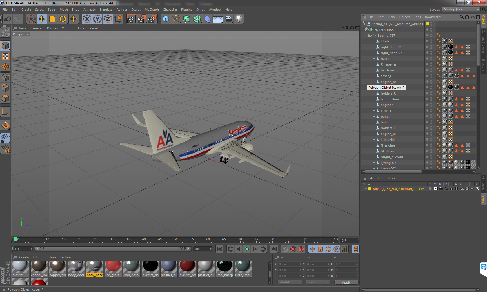 Boeing 737 600 American Airlines 3D