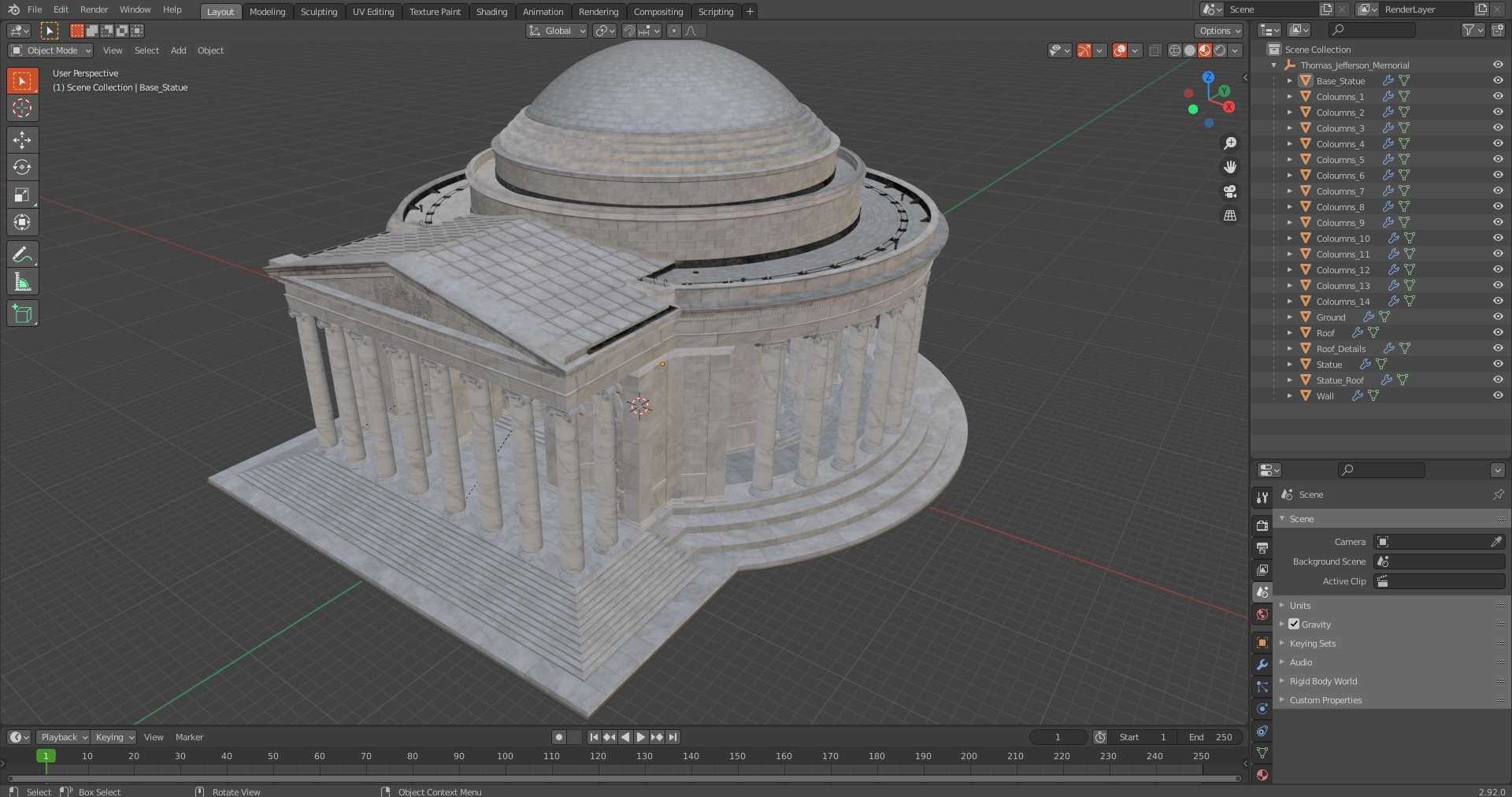 3D model Thomas Jefferson Memorial