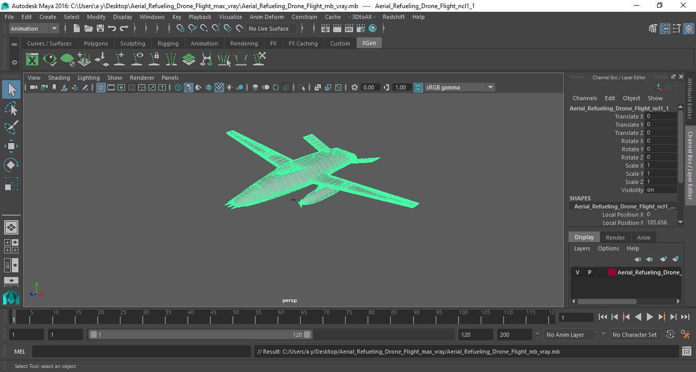 Aerial Refueling Drone Flight 3D model
