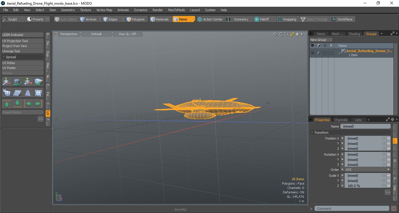 Aerial Refueling Drone Flight 3D model