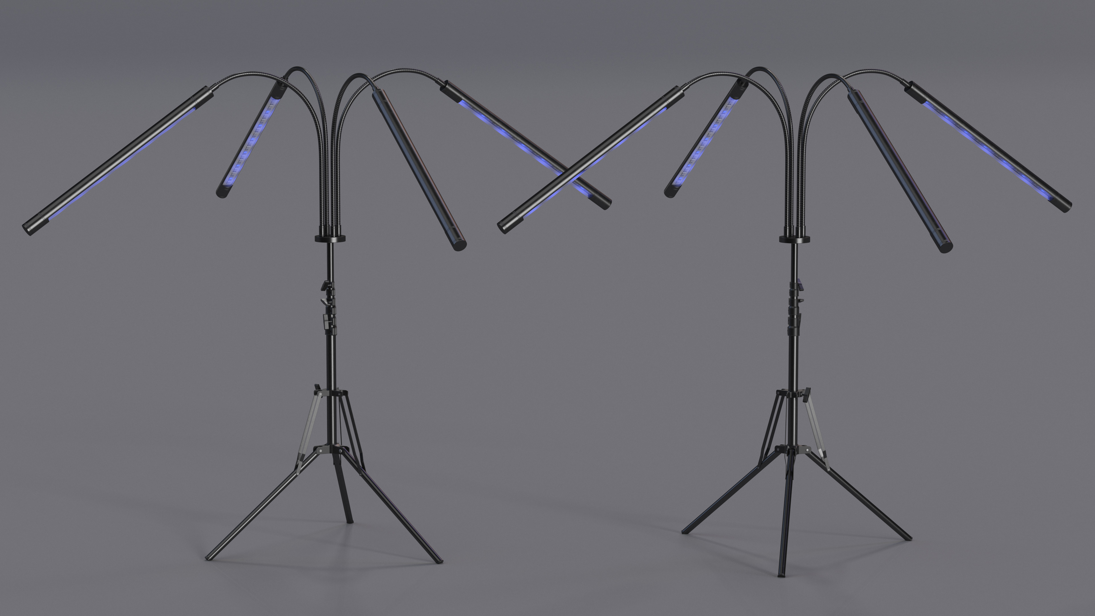 Stand with Grow Light Short Blue 3D