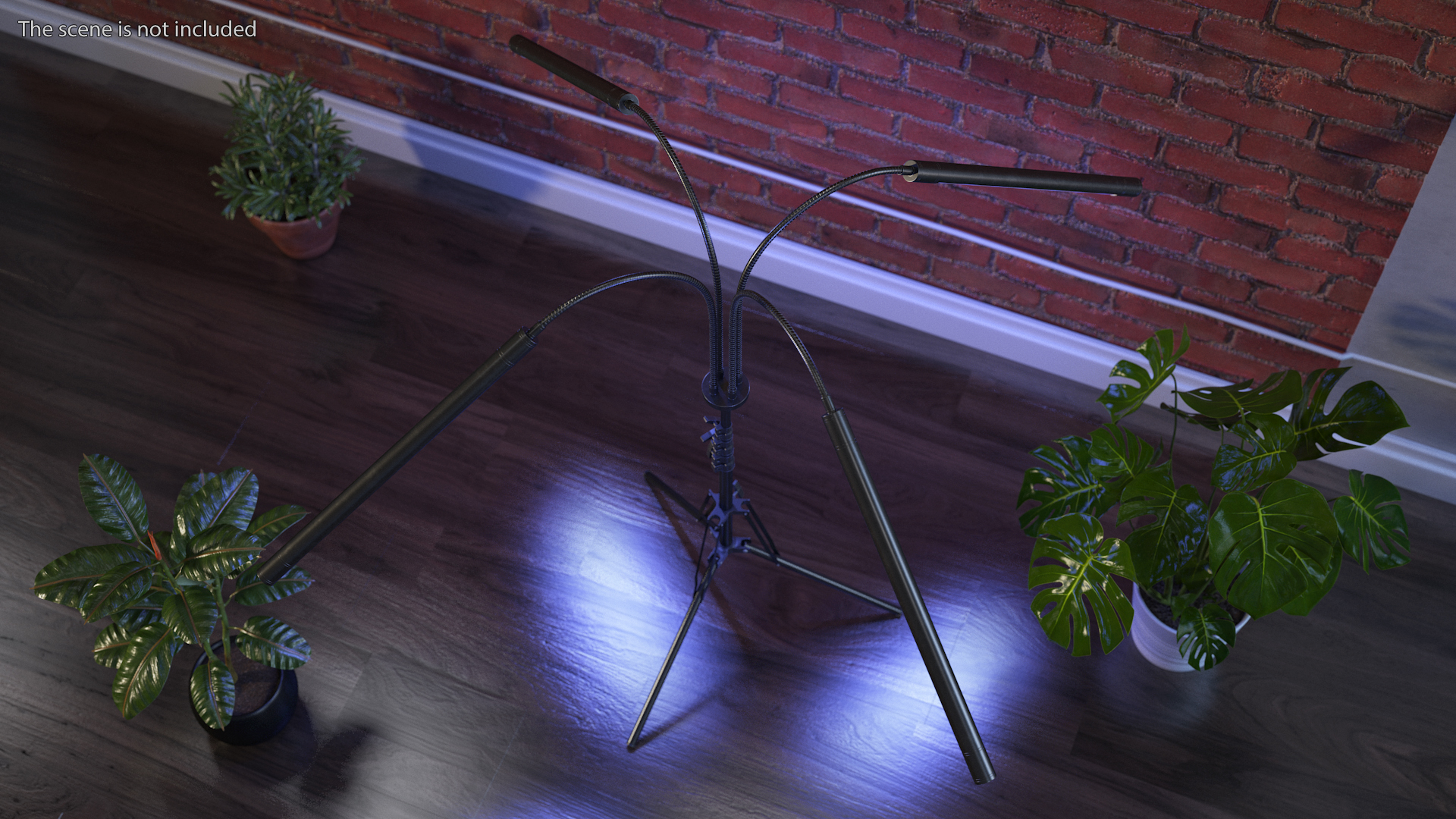 Stand with Grow Light Short Blue 3D