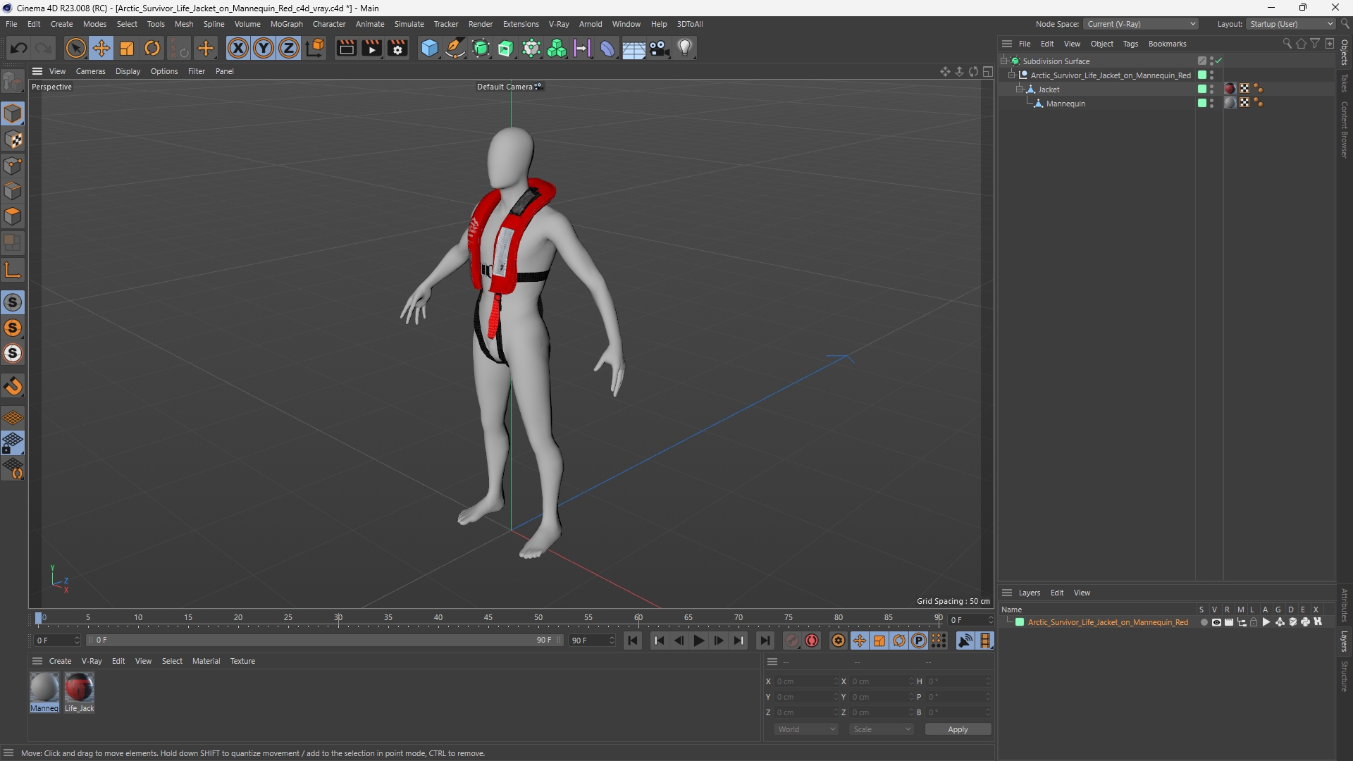 Arctic Survivor Life Jacket on Mannequin Red, view 11