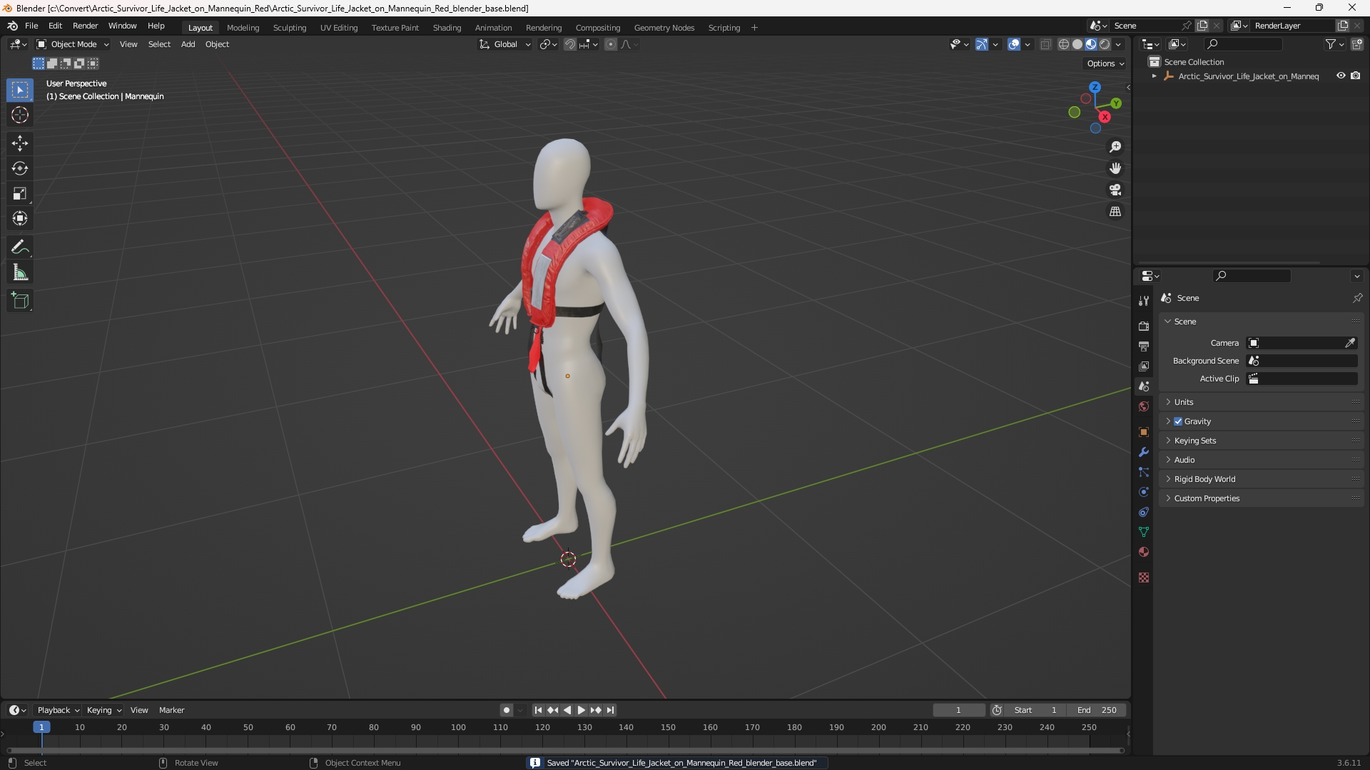 Arctic Survivor Life Jacket on Mannequin Red, view 9