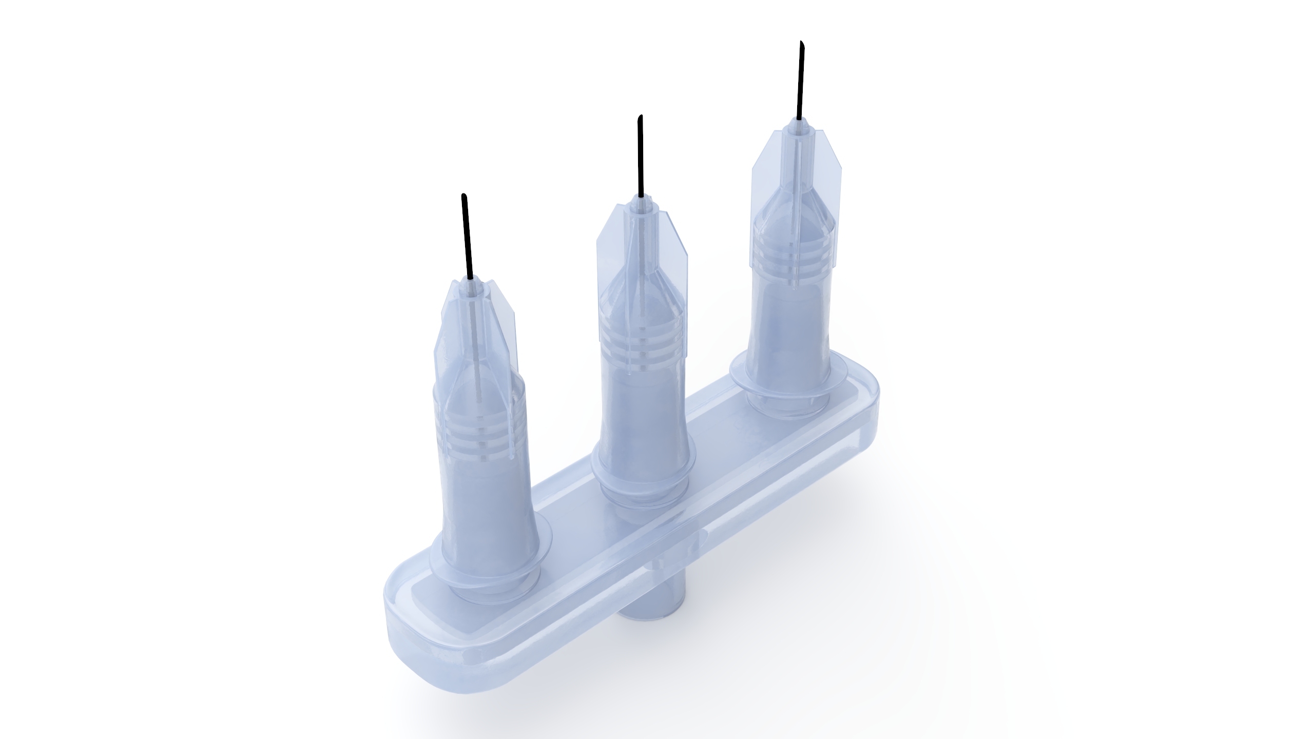 3D model Multi Injector 3 Needles Straight Transparent