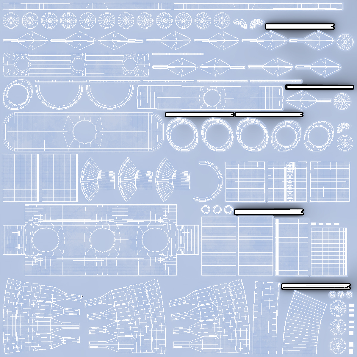 3D model Multi Injector 3 Needles Straight Transparent
