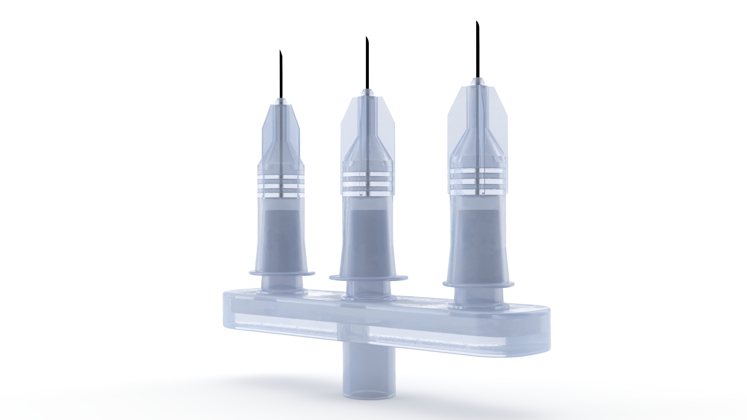 3D model Multi Injector 3 Needles Straight Transparent