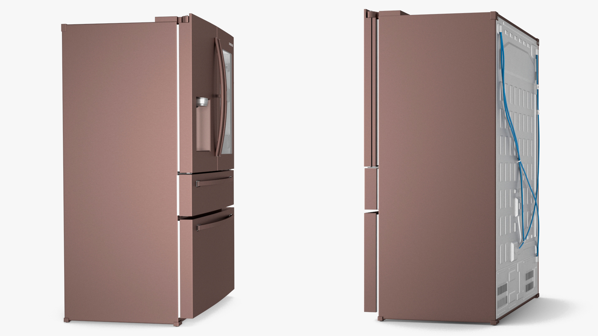 Tuscan Stainless Steel French Door Fridge Samsung 3D model