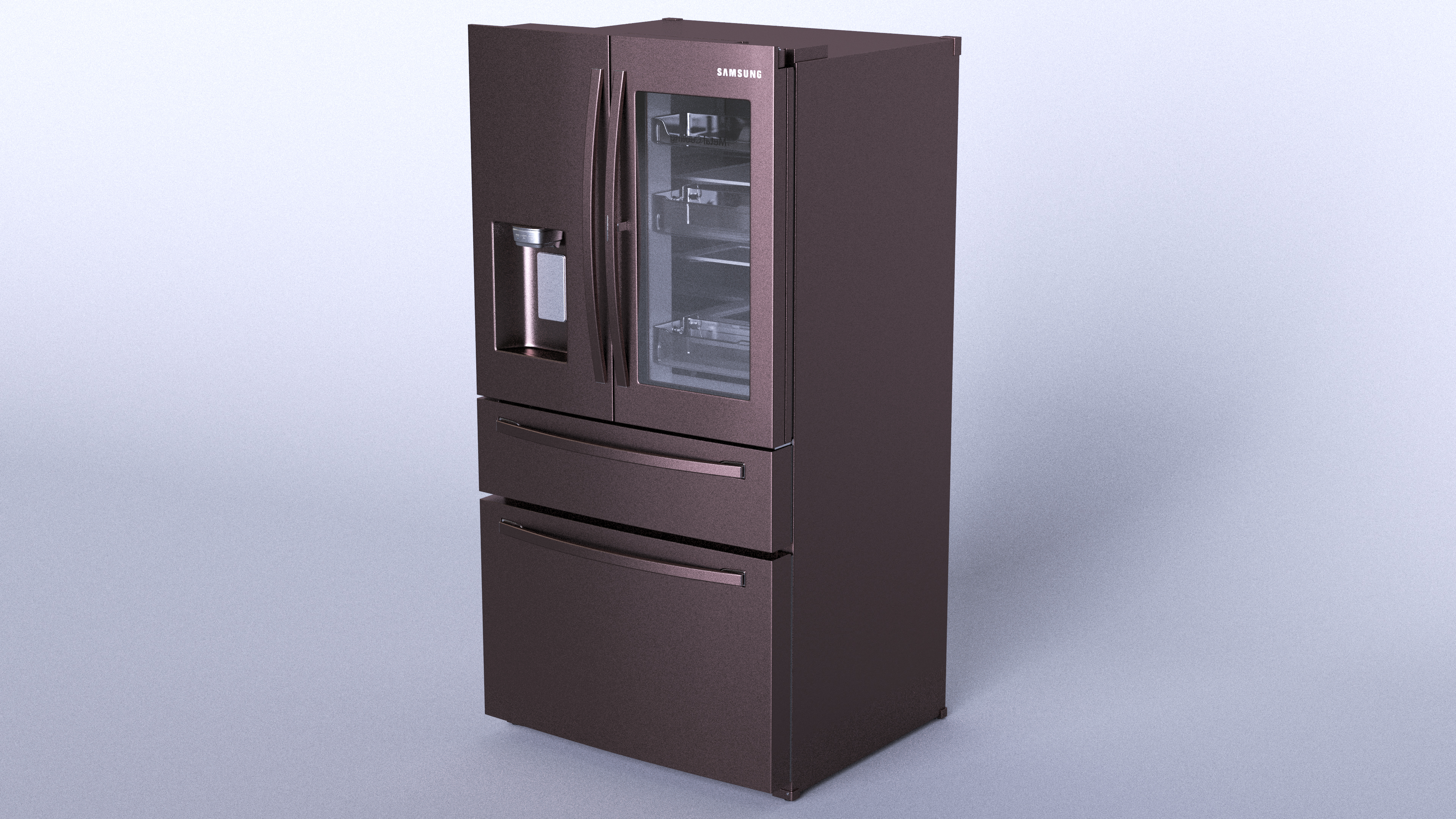 Tuscan Stainless Steel French Door Fridge Samsung 3D model