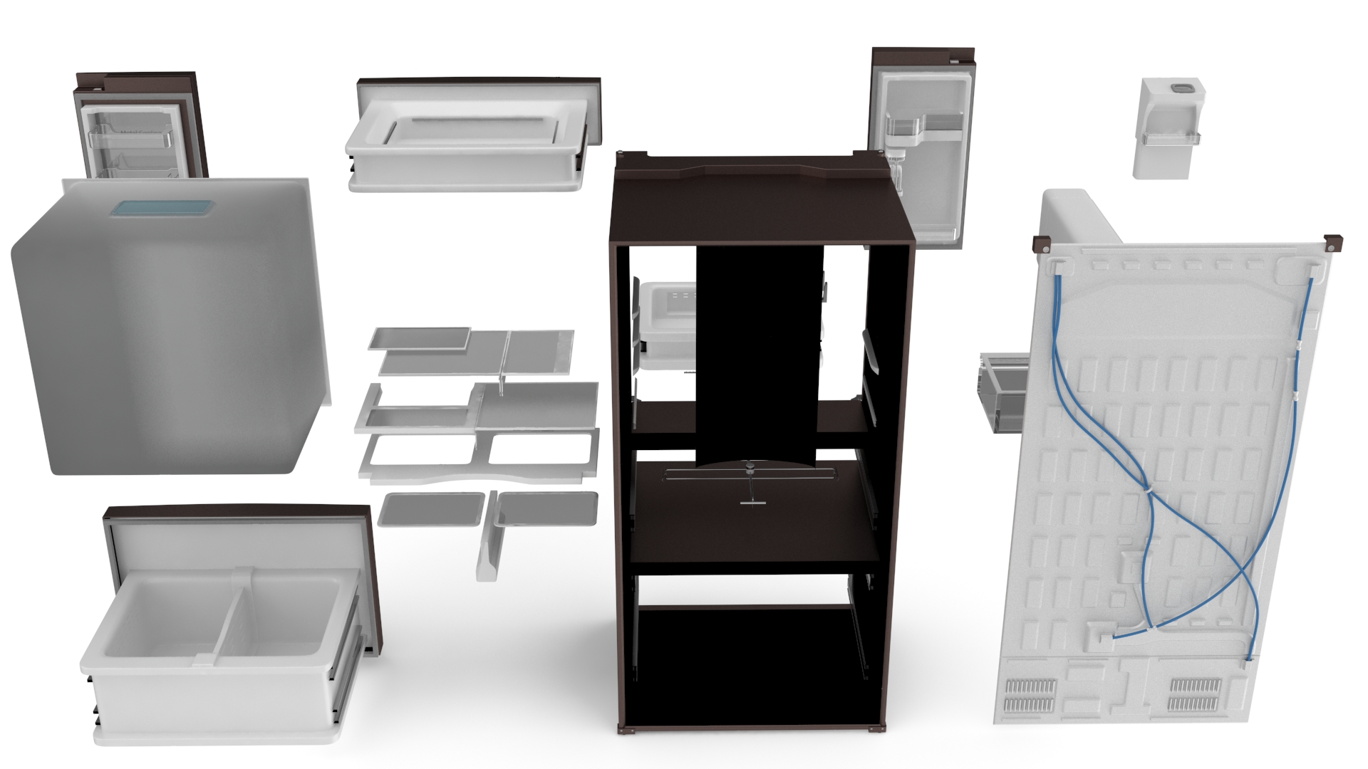 Tuscan Stainless Steel French Door Fridge Samsung 3D model