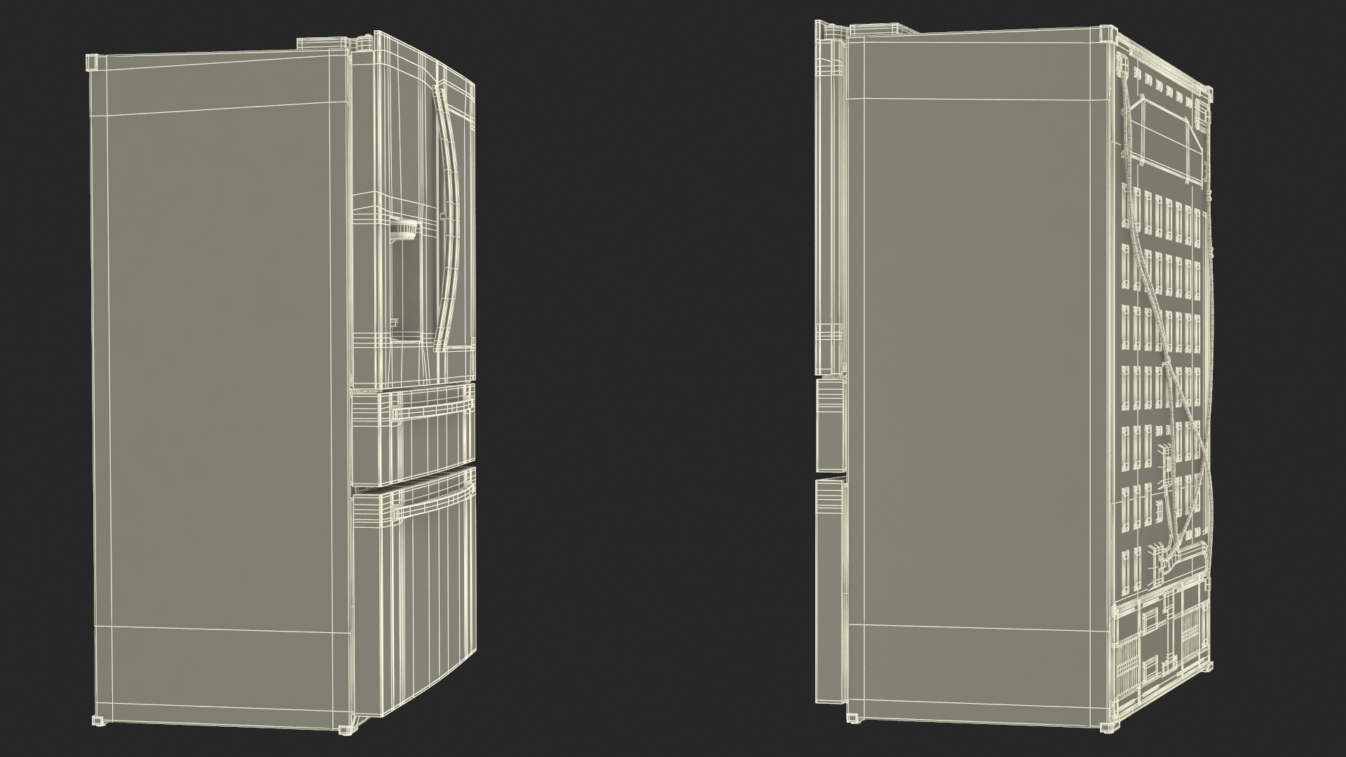 Tuscan Stainless Steel French Door Fridge Samsung 3D model