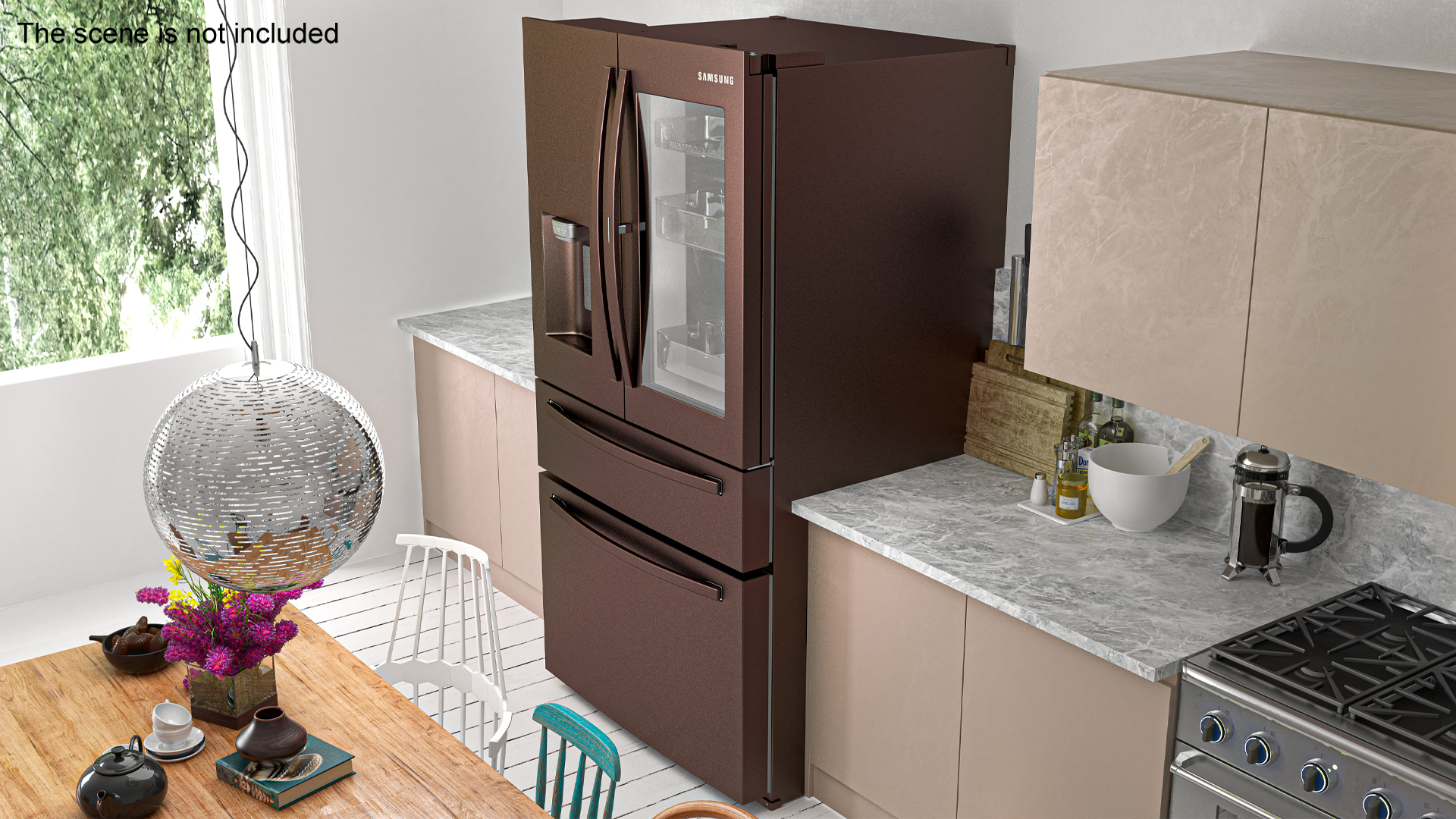 Tuscan Stainless Steel French Door Fridge Samsung 3D model