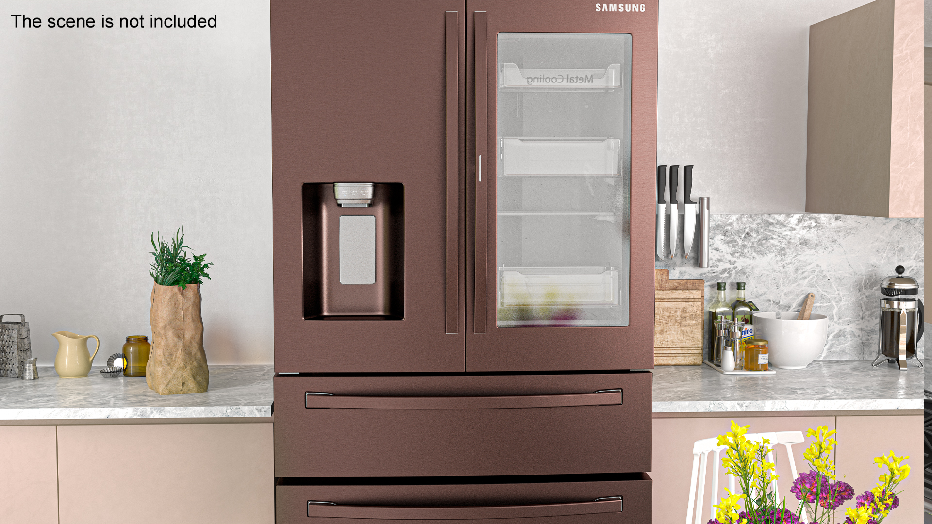 Tuscan Stainless Steel French Door Fridge Samsung 3D model