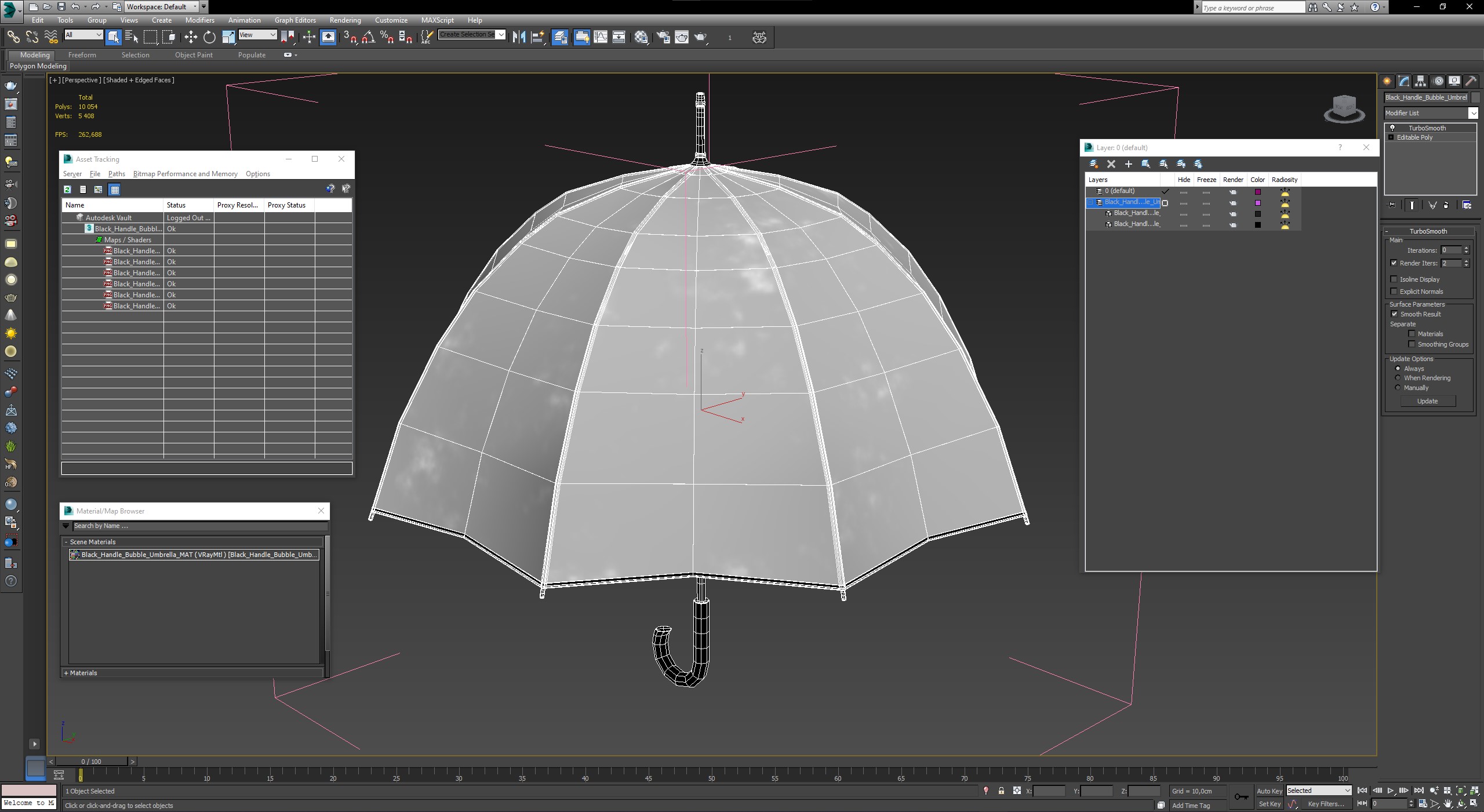 Black Furniture Bubble Umbrella with Rain Drops 3D