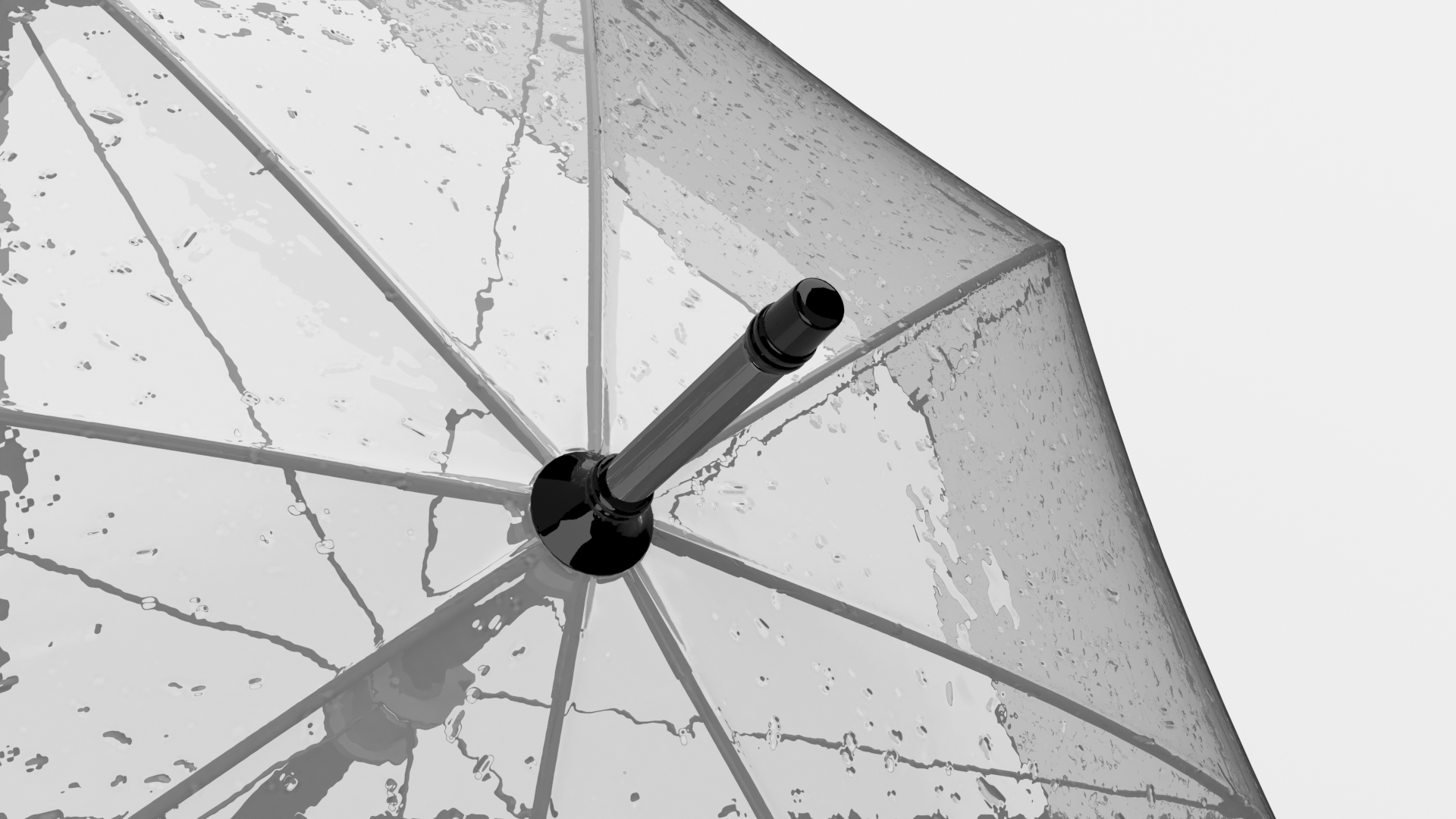 Black Furniture Bubble Umbrella with Rain Drops 3D