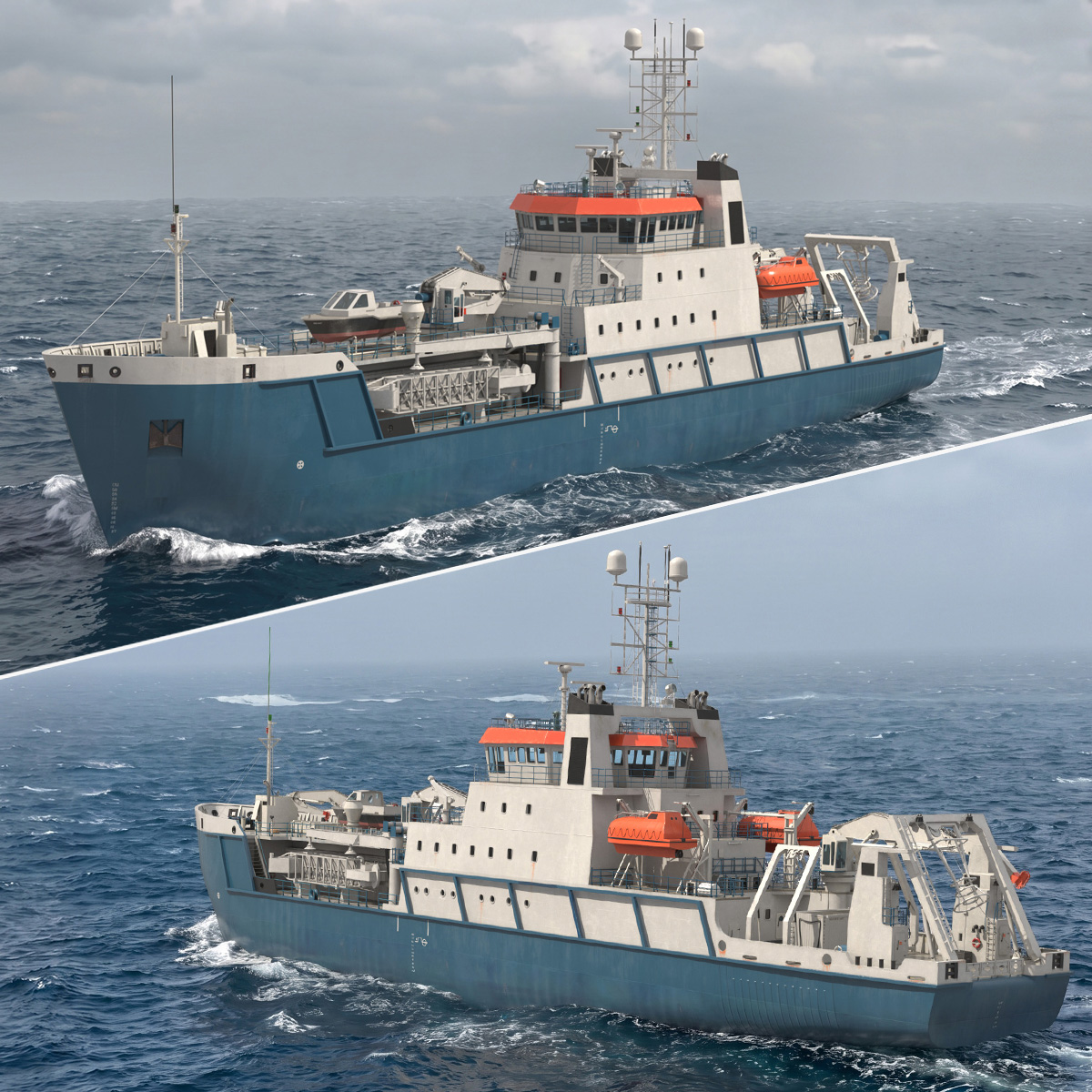 Marine Cleanup Ship with Crane System