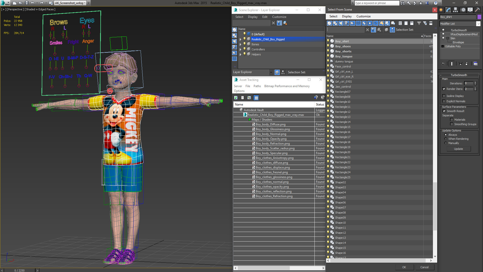 3D Realistic Child Boy Rigged
