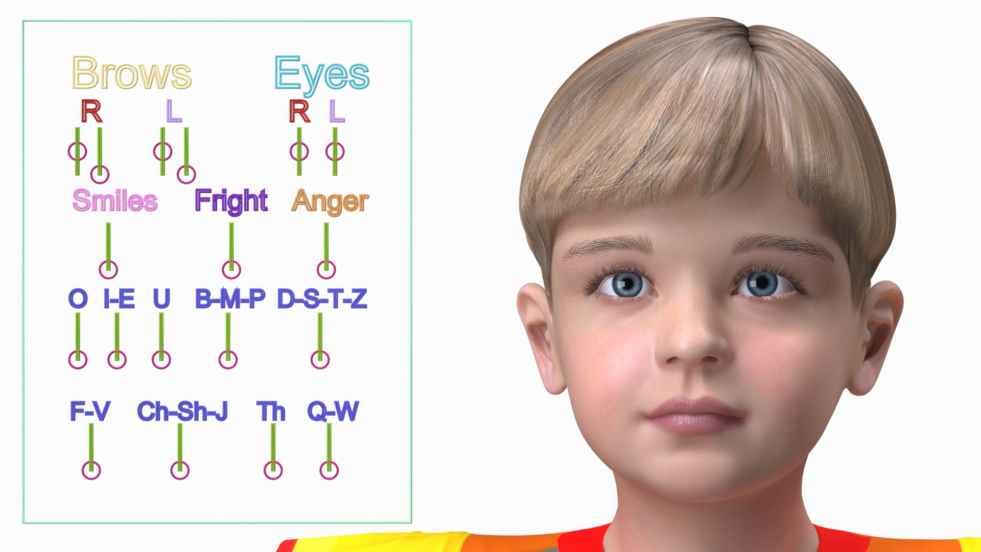 3D Realistic Child Boy Rigged