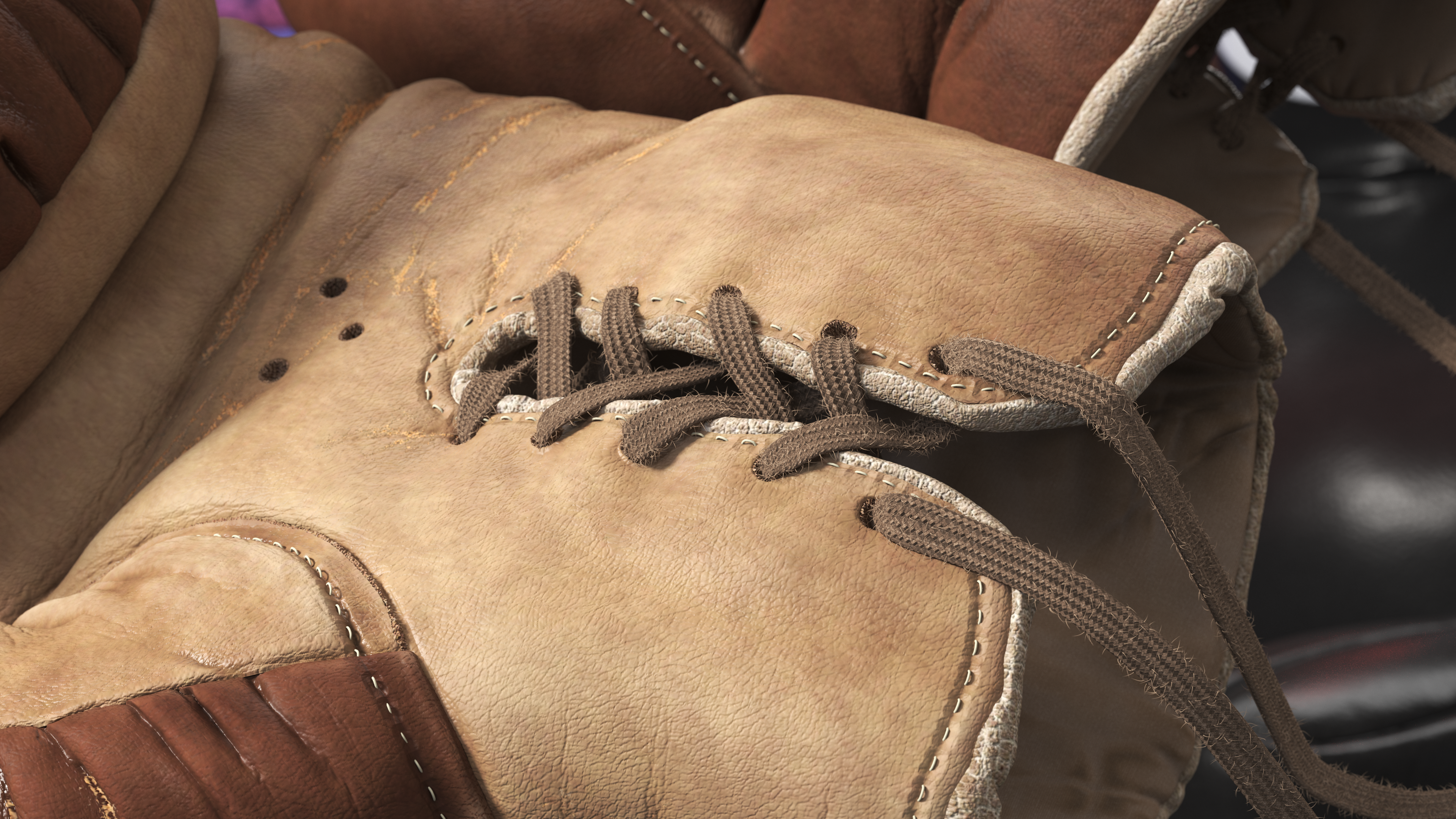 Vintage Leather Boxing Gloves, view 7