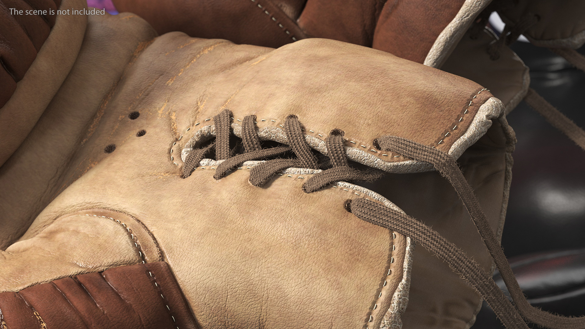 Vintage Leather Boxing Gloves 3D model