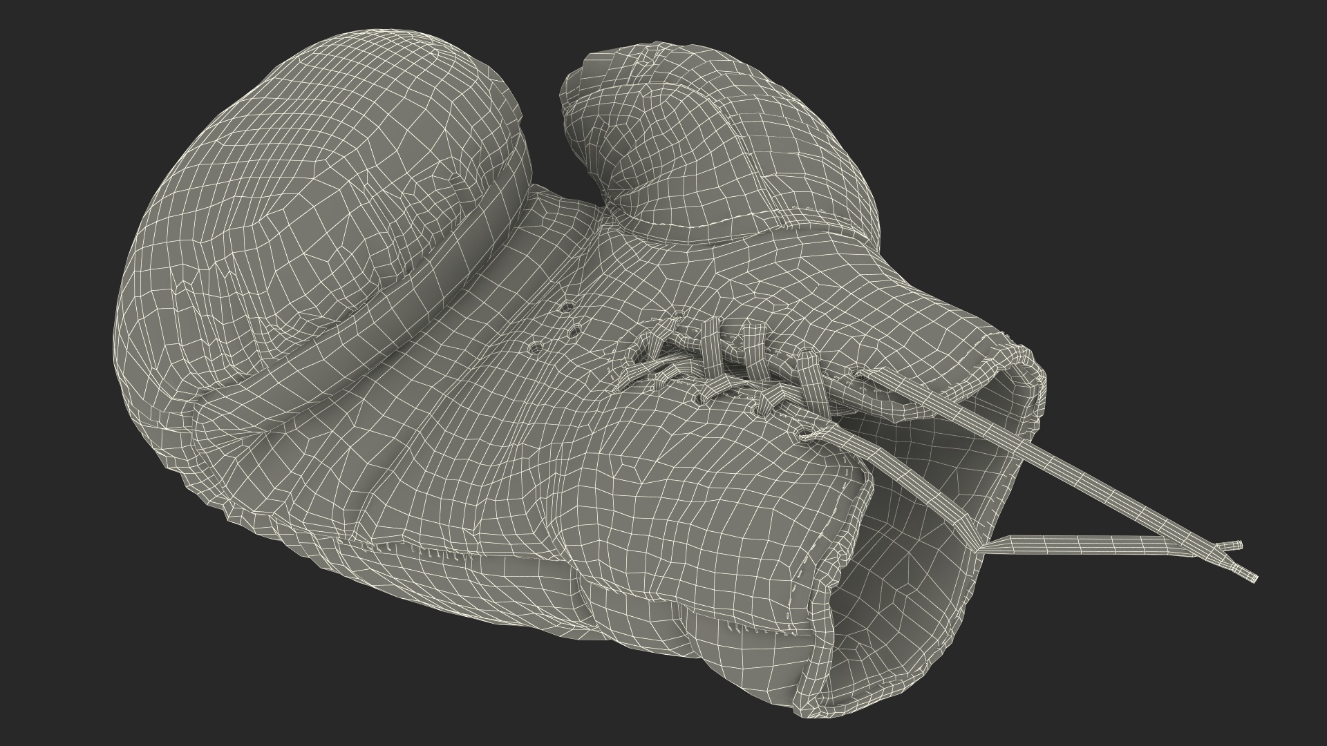 Vintage Leather Boxing Gloves 3D model