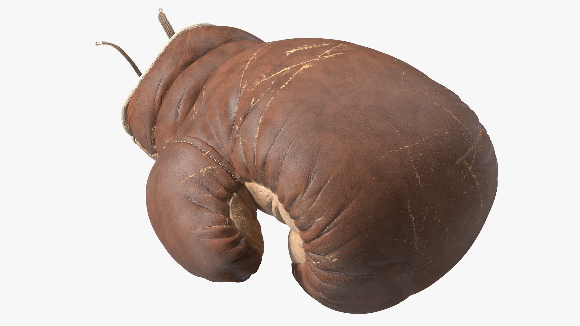 Vintage Leather Boxing Gloves 3D model