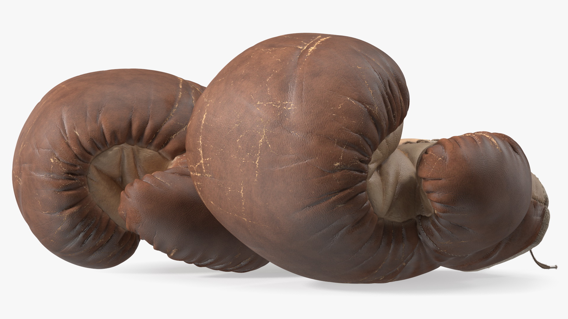 Vintage Leather Boxing Gloves 3D model