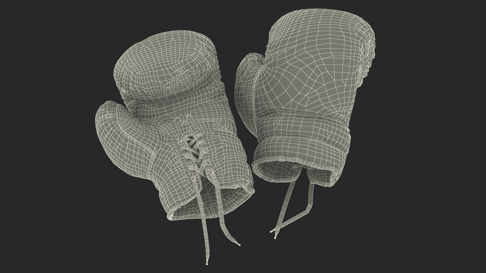 Vintage Leather Boxing Gloves 3D model