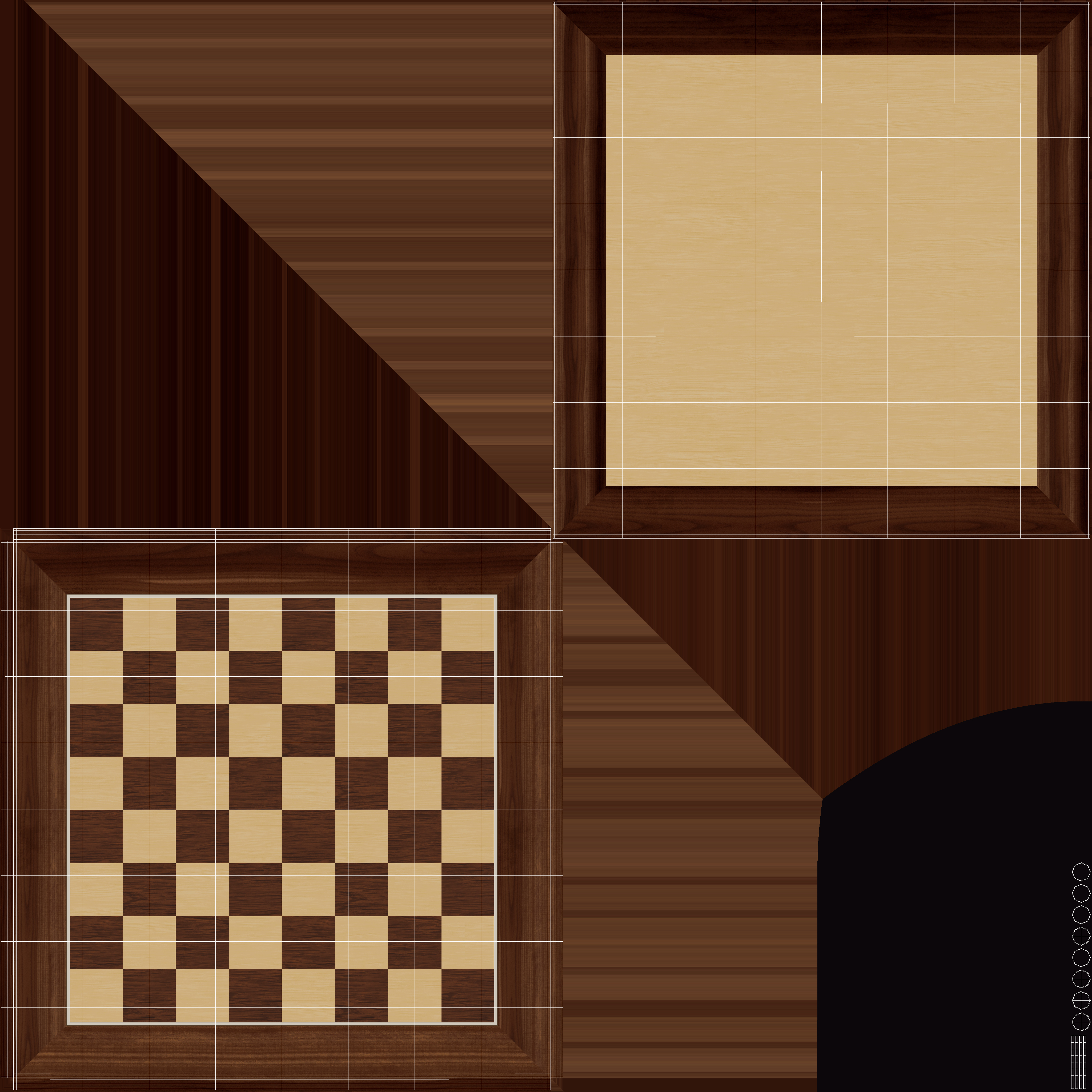 3D Wooden Chess Board model